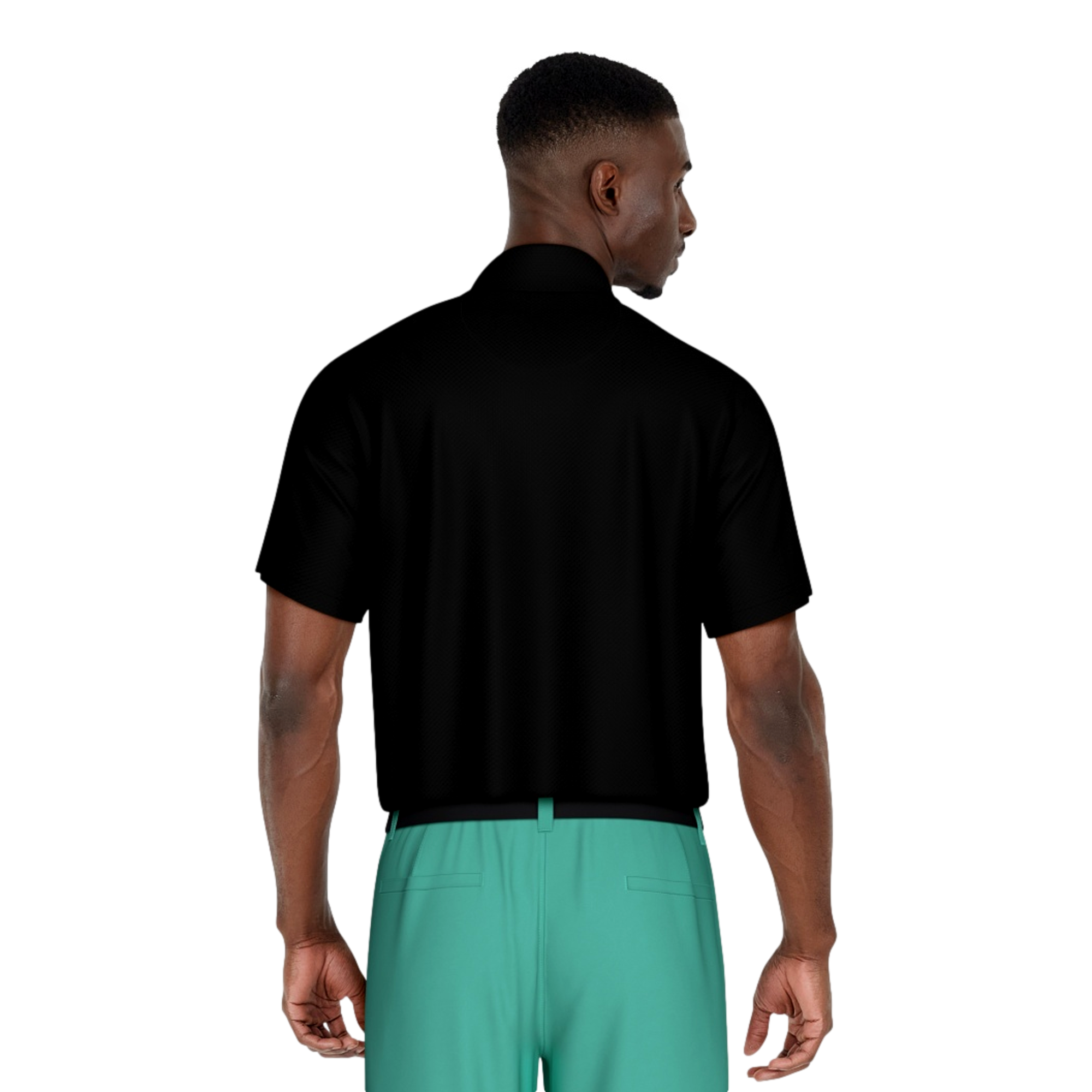 Asymmetric Geo Print Performance Men's Short Sleeve Golf Polo Shirt