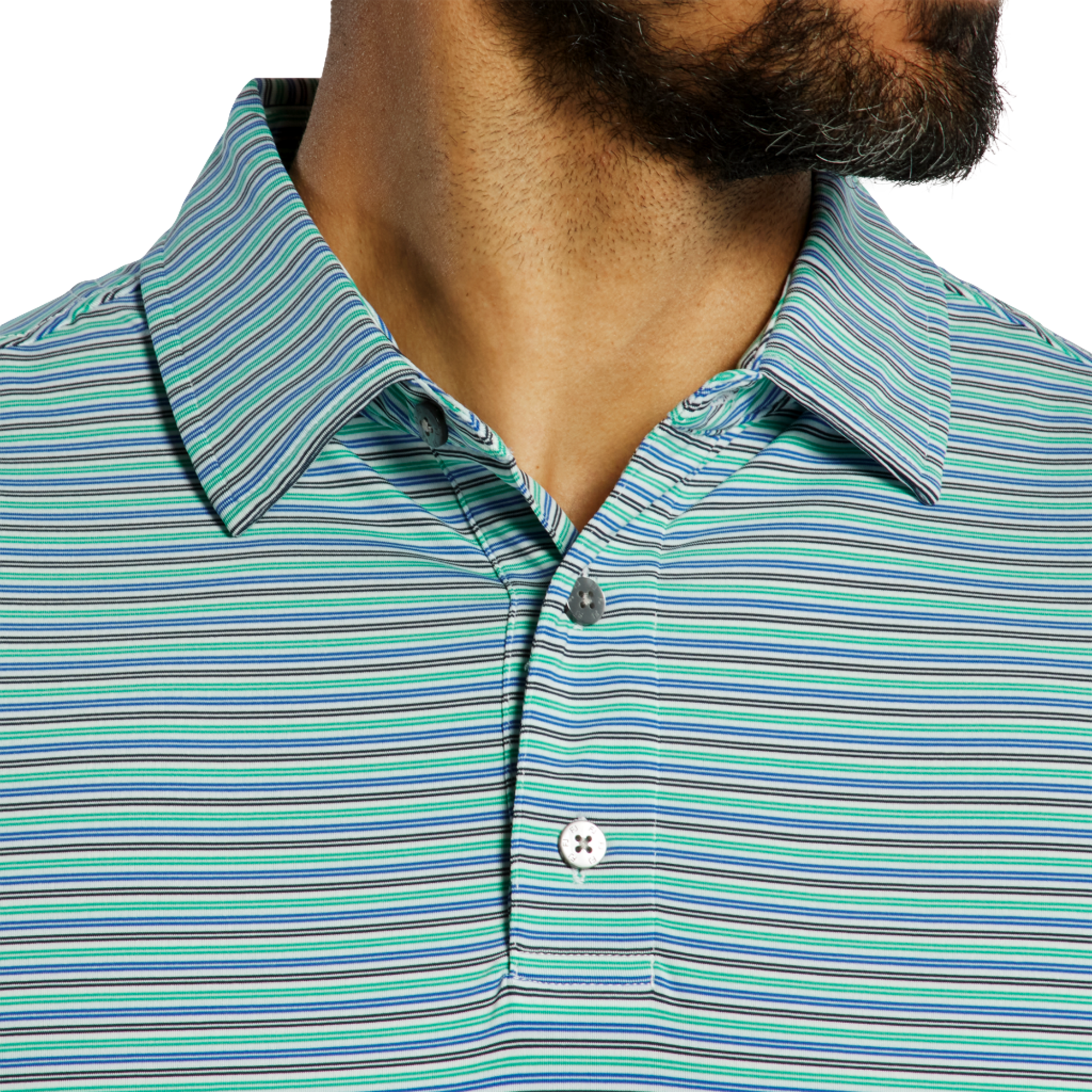 Multi Pinstripe Lisle Short Sleeve Polo Shirt