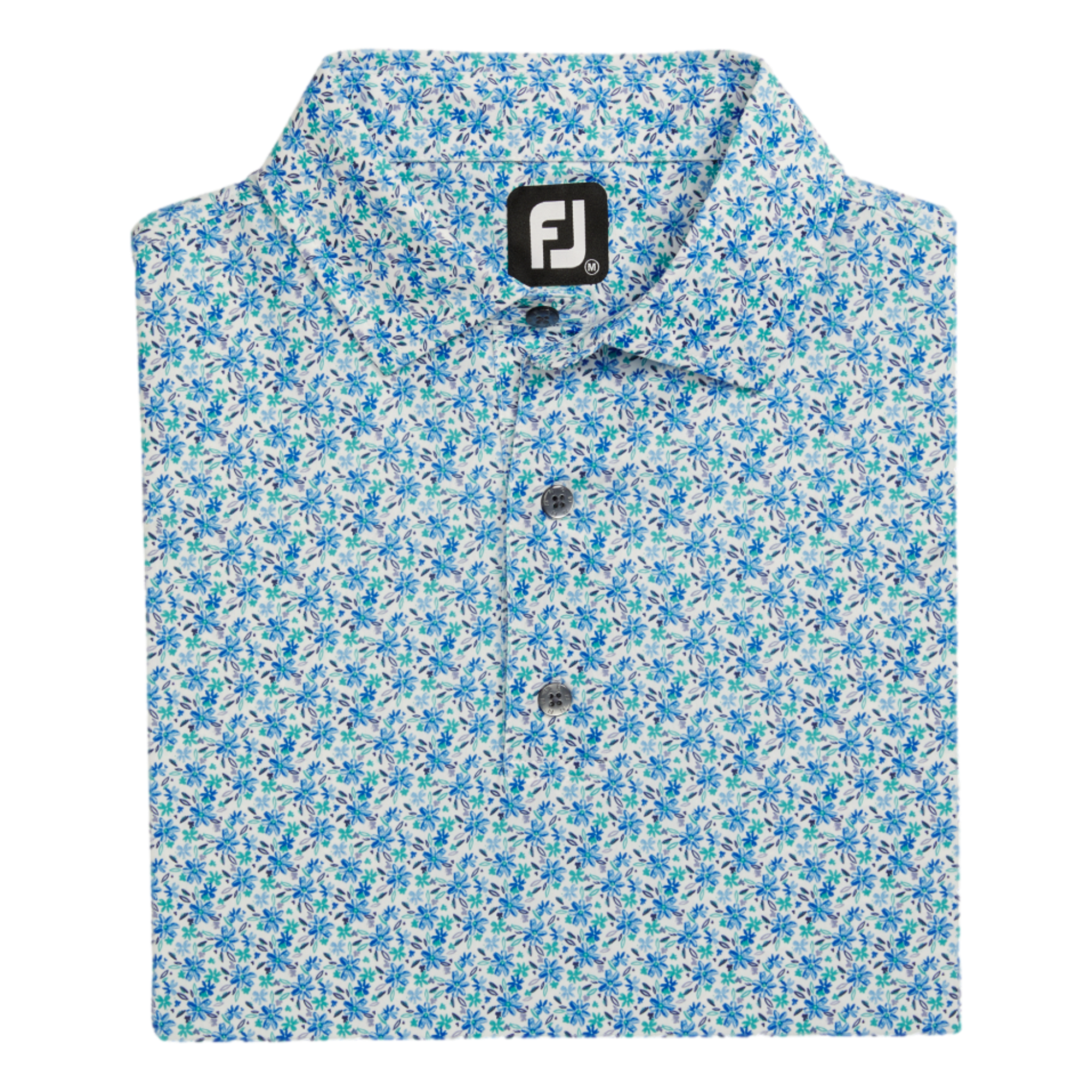 Allover Floral Print Lisle Short Sleeve Polo Shirt