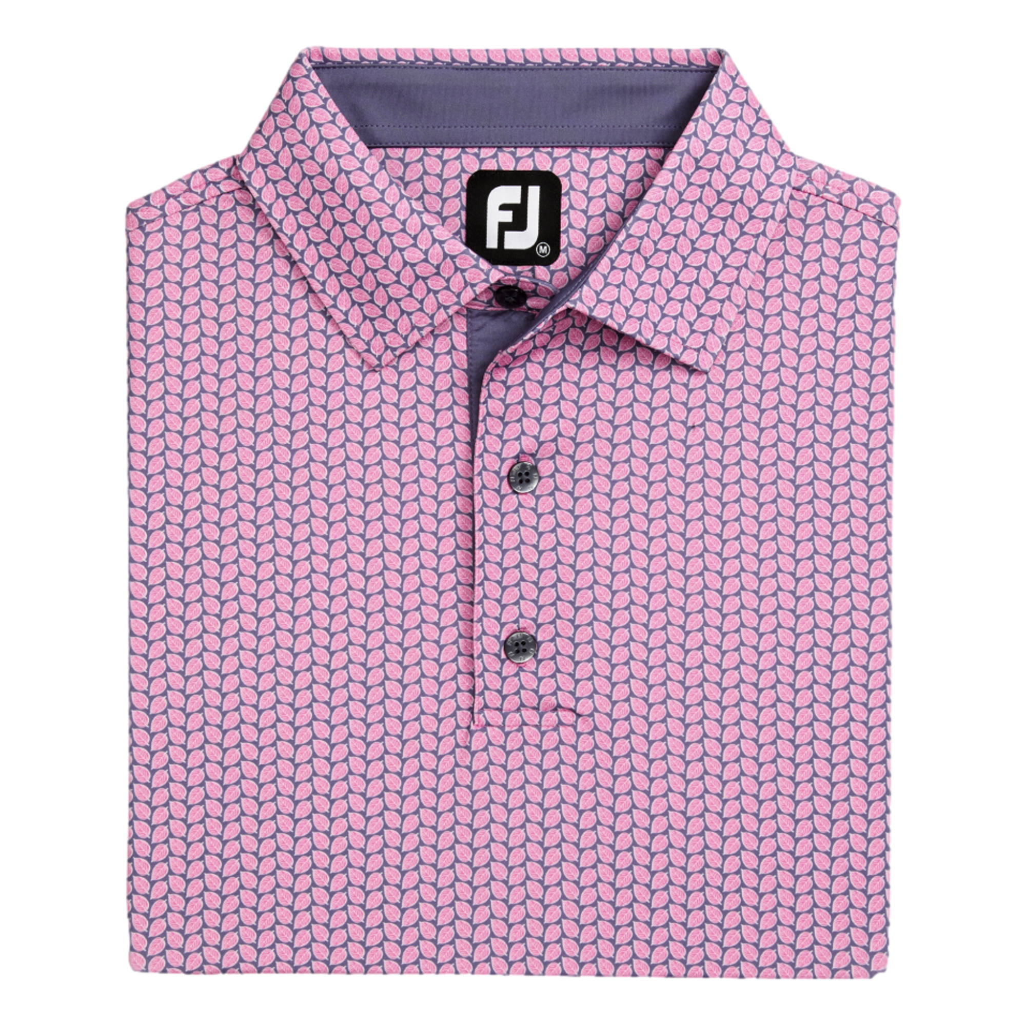 Leaf Print Lisle Men's Short Sleeve Golf Polo Shirt