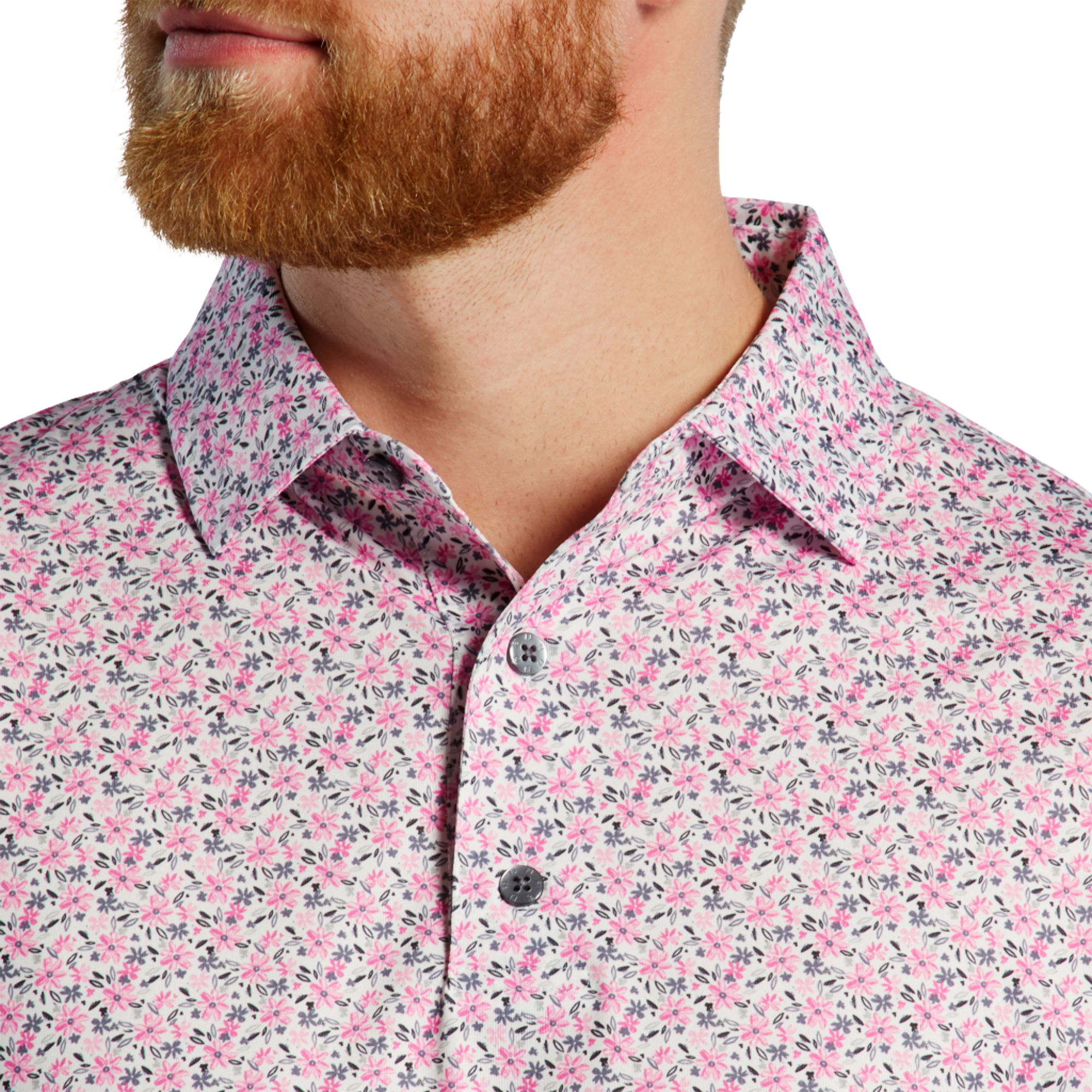 Lisle Allover Floral Print Men's Short Sleeve Golf Polo Shirt