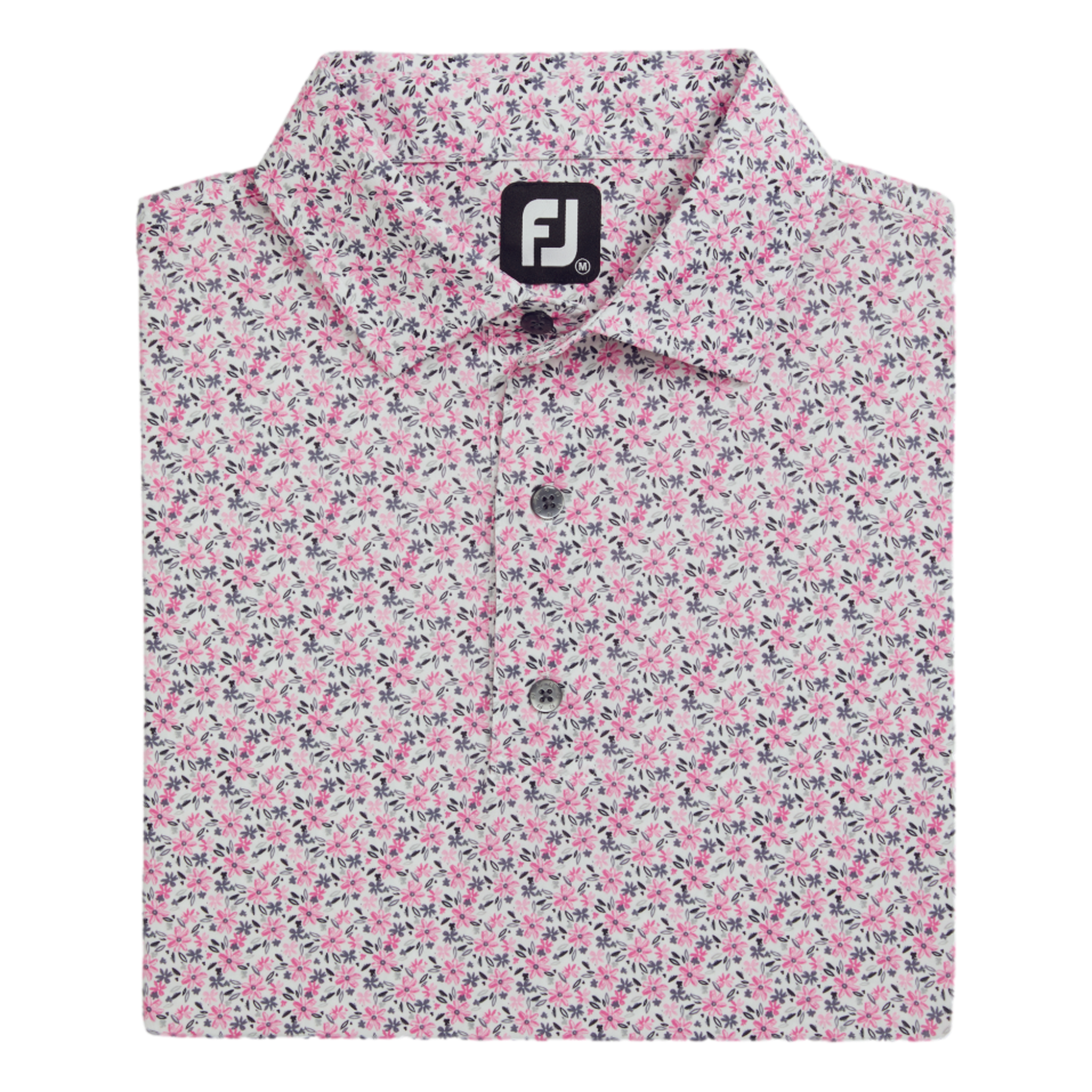 FootJoy Lisle Allover Floral Print Short Sleeve Polo Shirt PGA