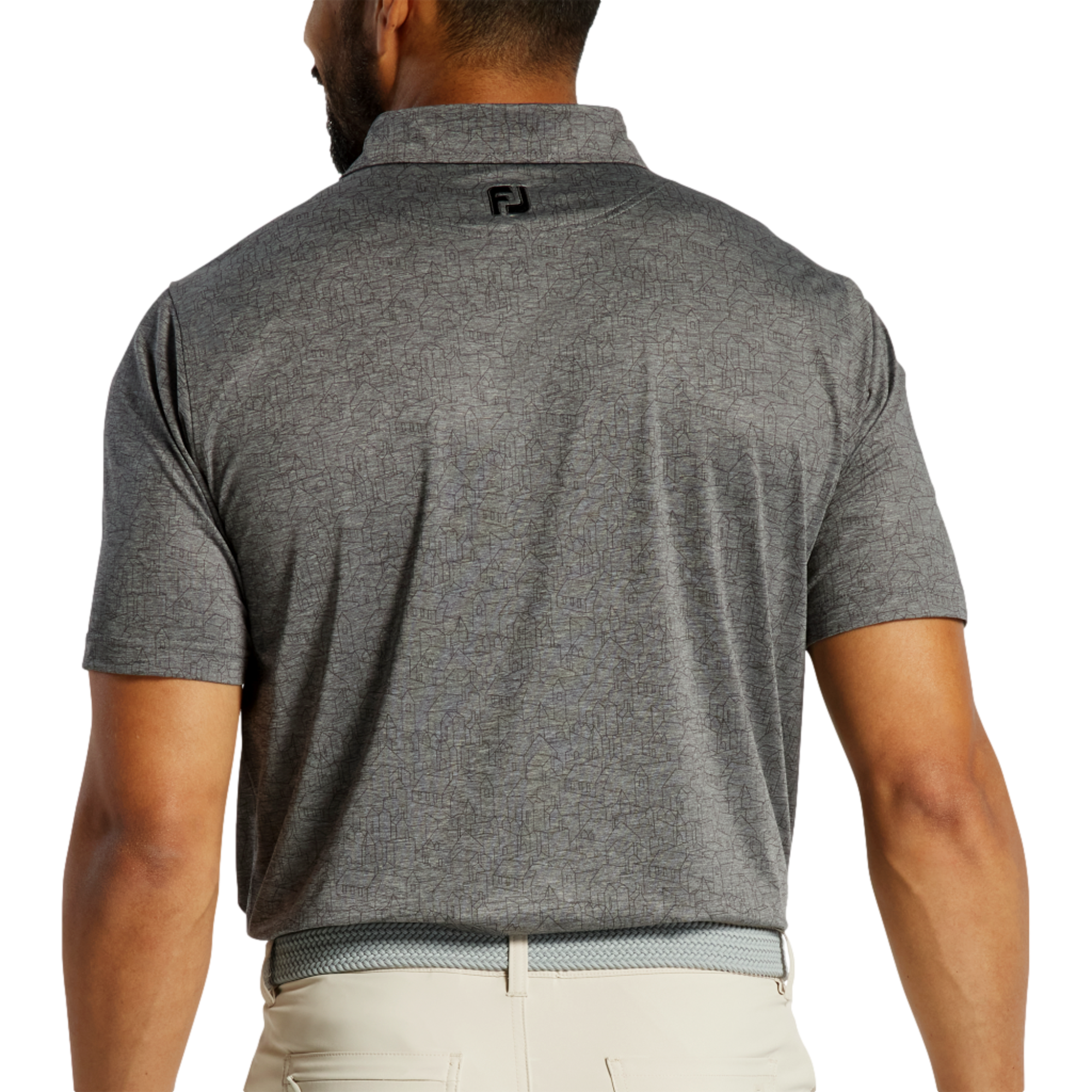 Lisle Scottish Town Print Short Sleeve Polo Shirt