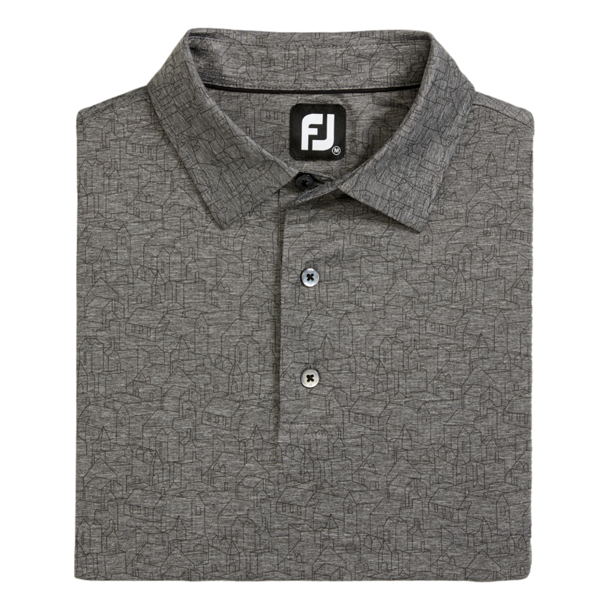 Lisle Scottish Town Print Short Sleeve Polo Shirt