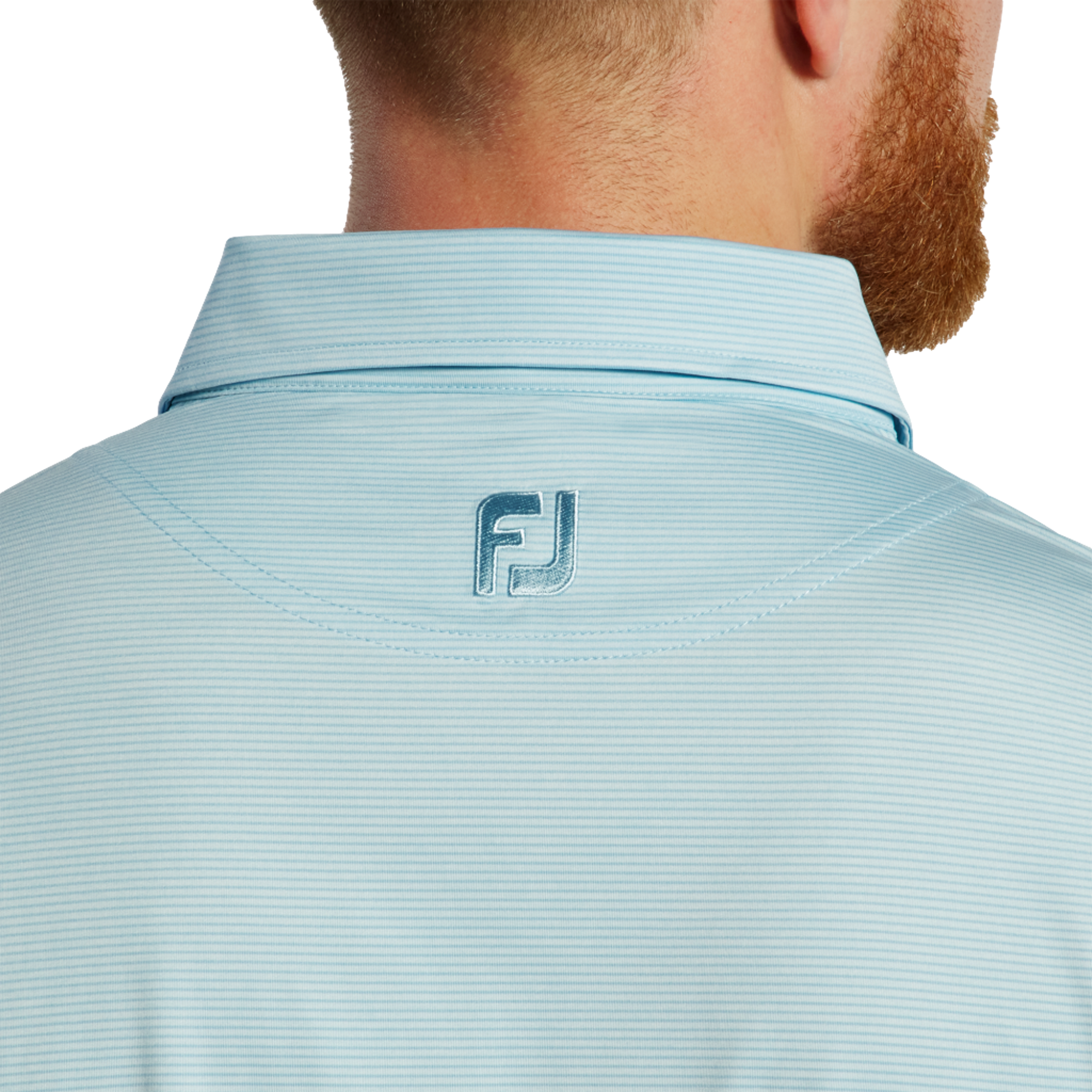 Heather Stripe Lisle Men's Short Sleeve Golf Polo Shirt