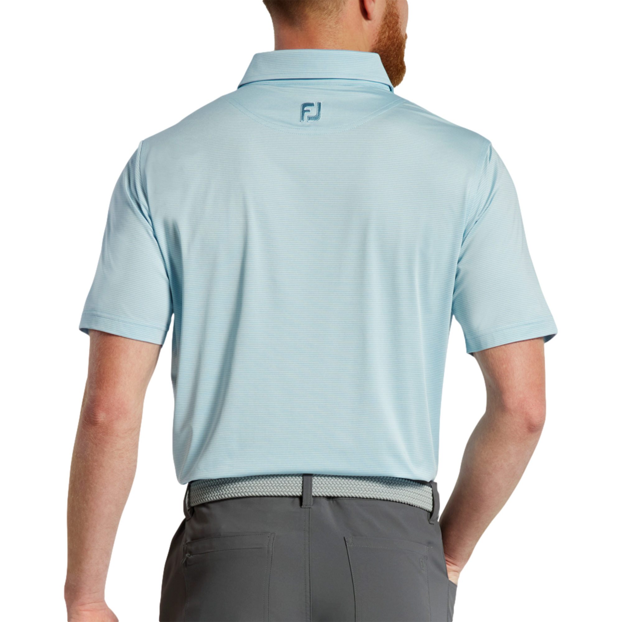 Heather Stripe Lisle Men's Short Sleeve Golf Polo Shirt