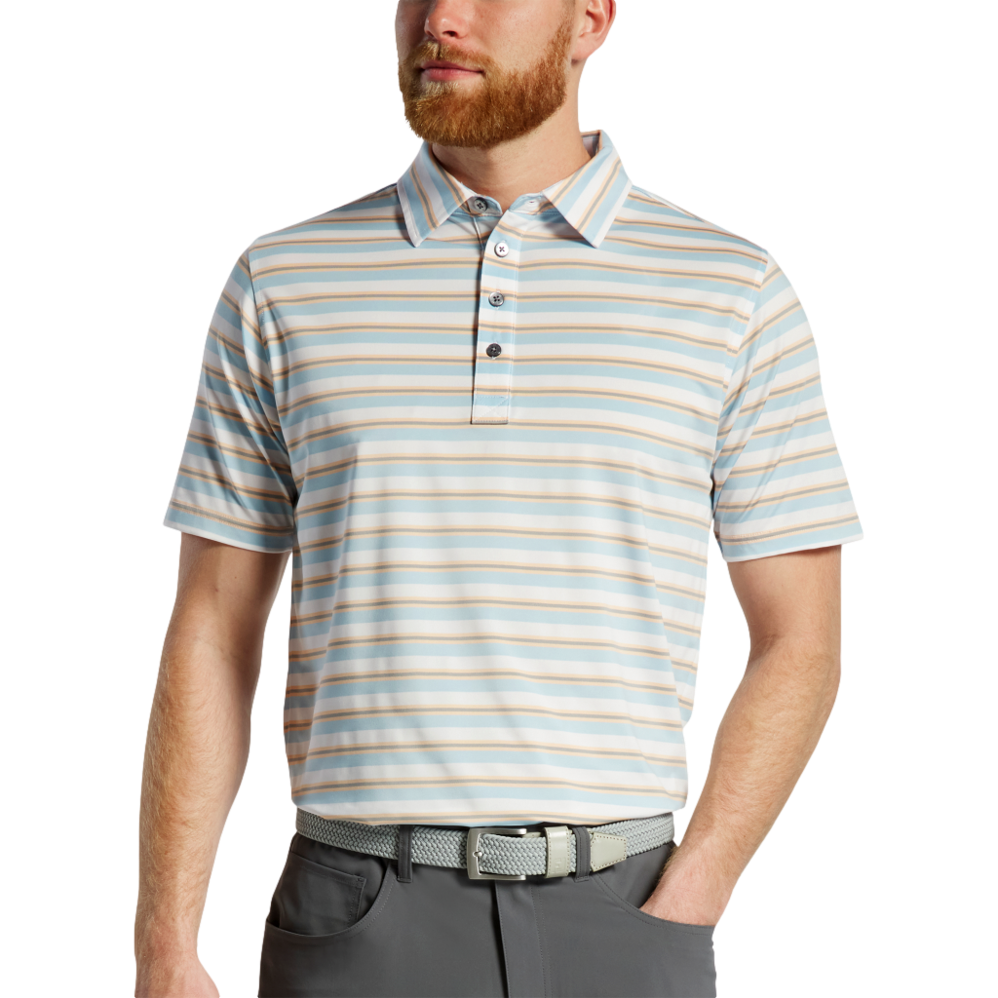 Club Stripe Lisle Polo Shirt PGA TOUR Superstore
