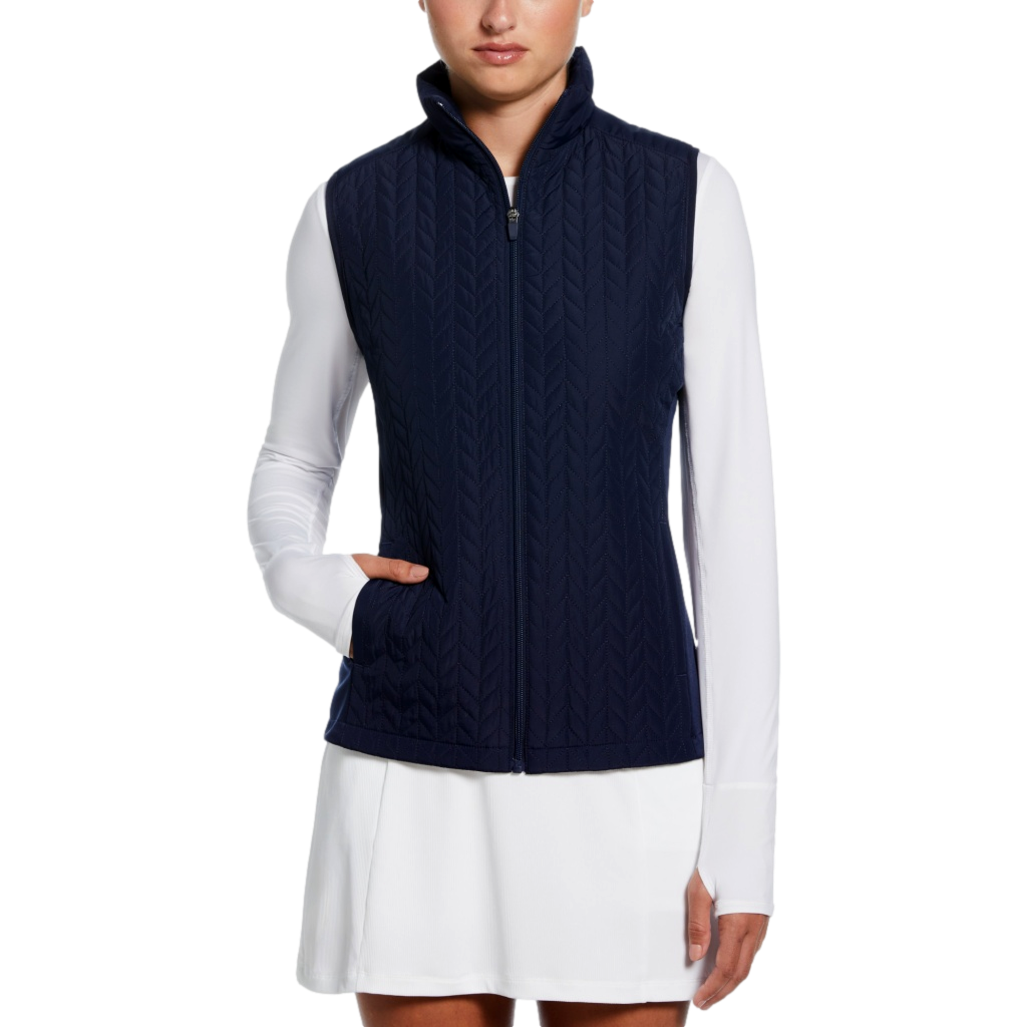 PGA TOUR Apparel Women's Sleeveless Full Zip Puffer Vest | PGA
