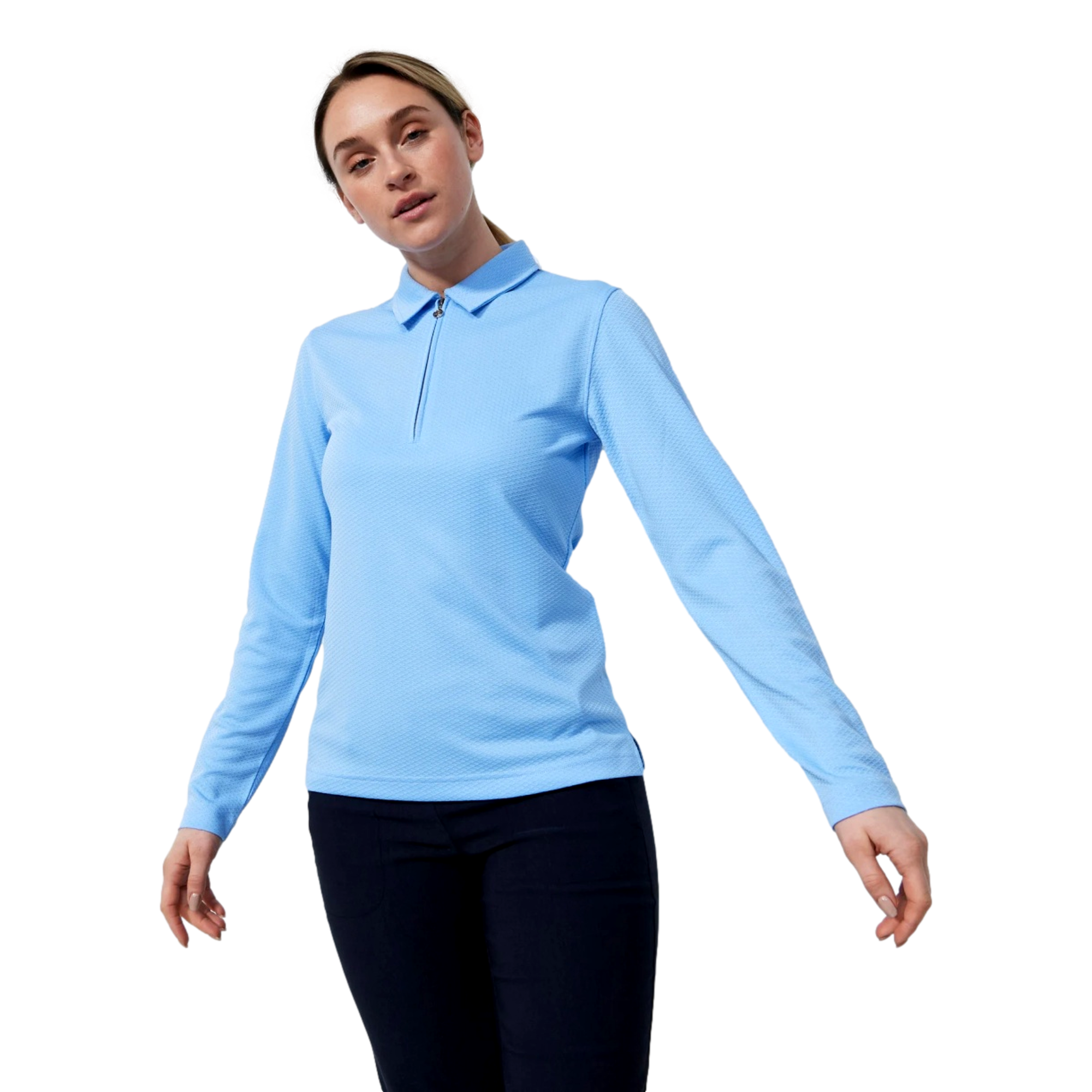 Peoria Umbria Long Sleeve Zip Polo Top