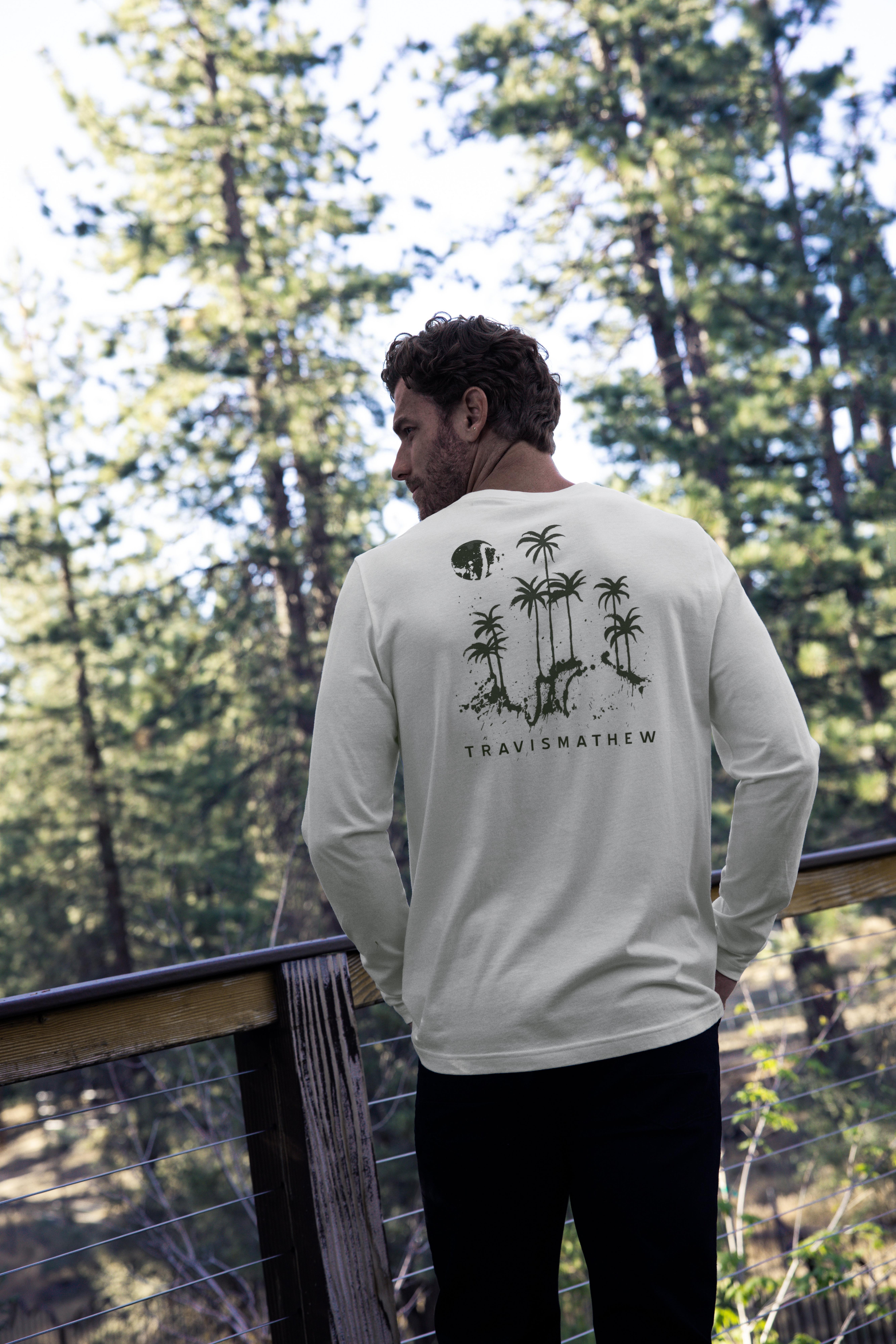 Rolling Waves Long Sleeve Men's Golf T-Shirt