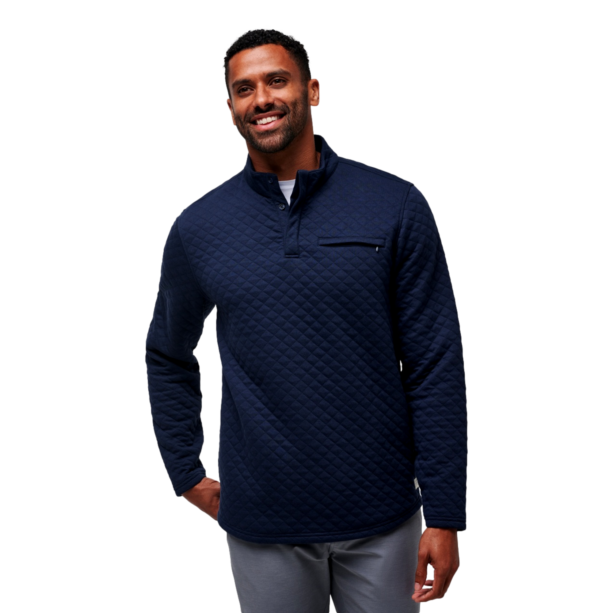 Transatlantic Quilted Button Closure Pull Over