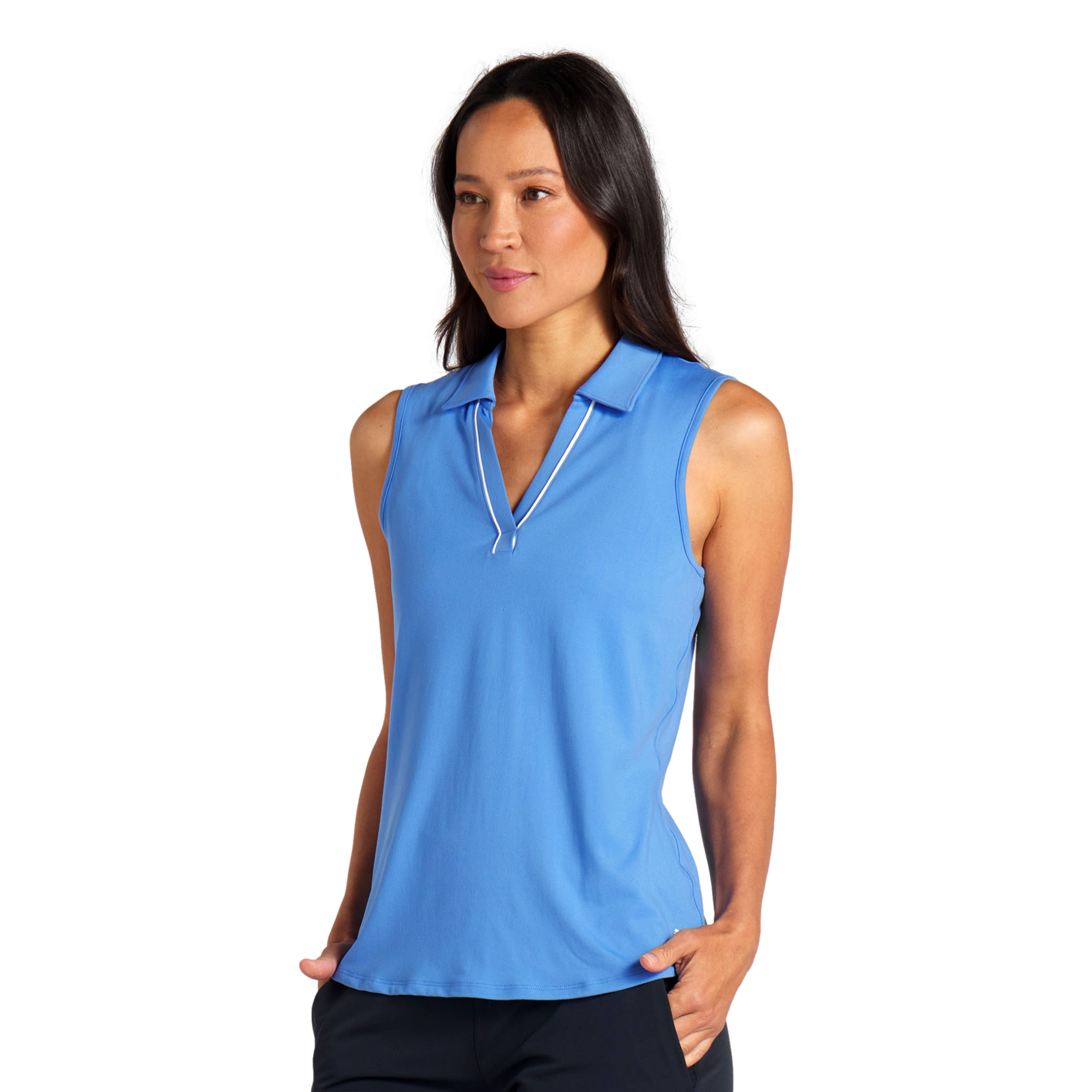 Cloudspun Piped Sleeveless Polo