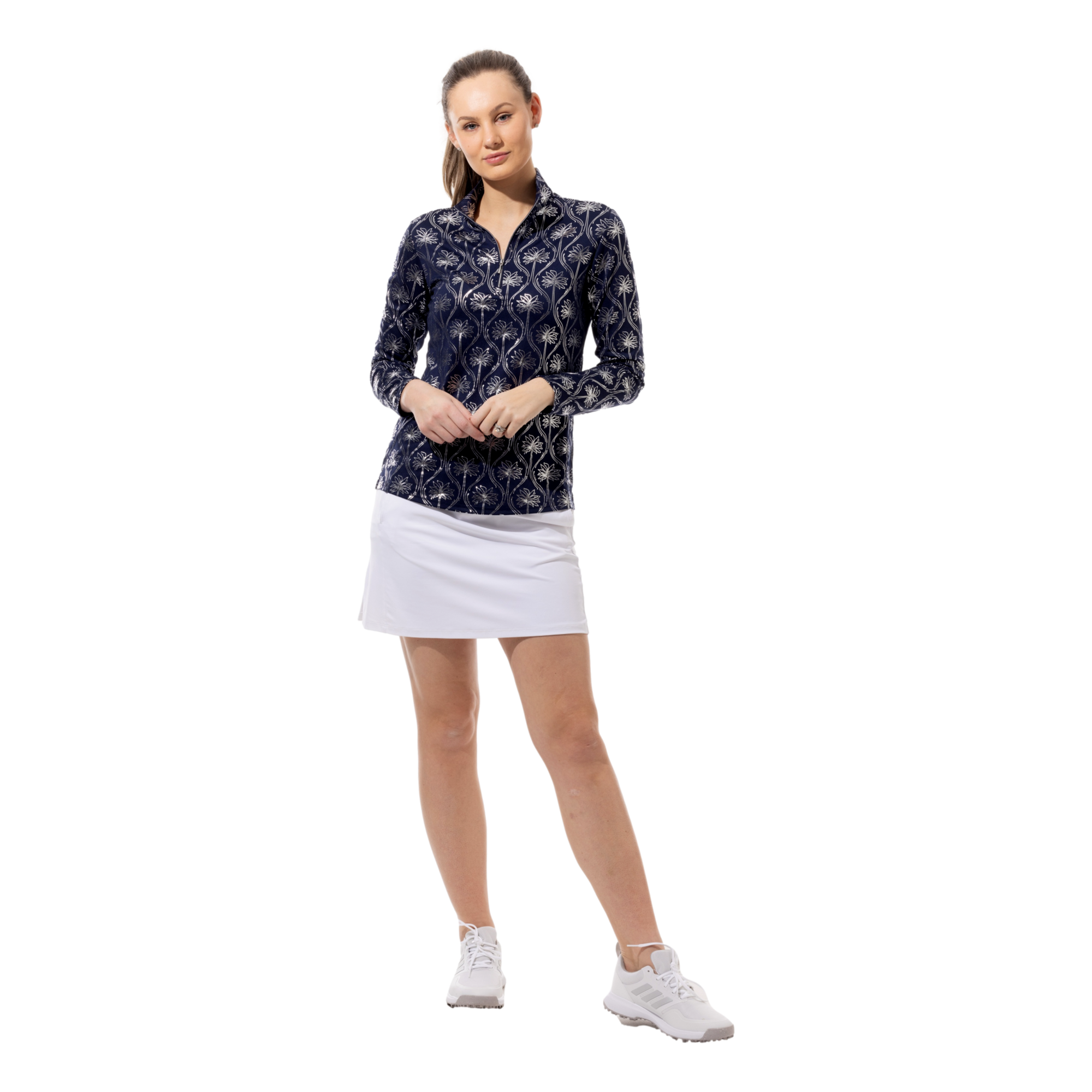 SolShine Crepe Mirage Quarter Zip Pull Over