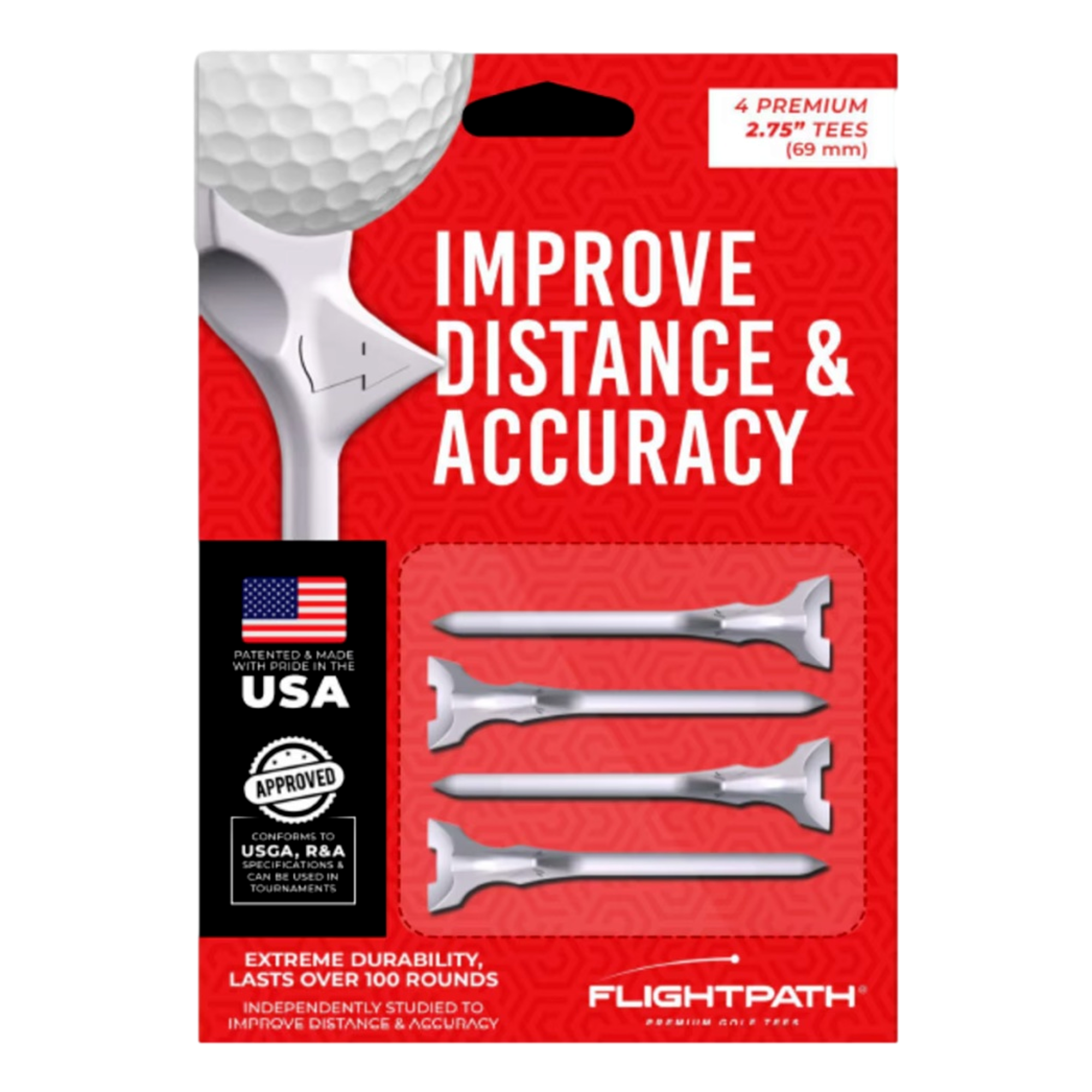 Premium 2-3/4" Golf Tees 4-Pack