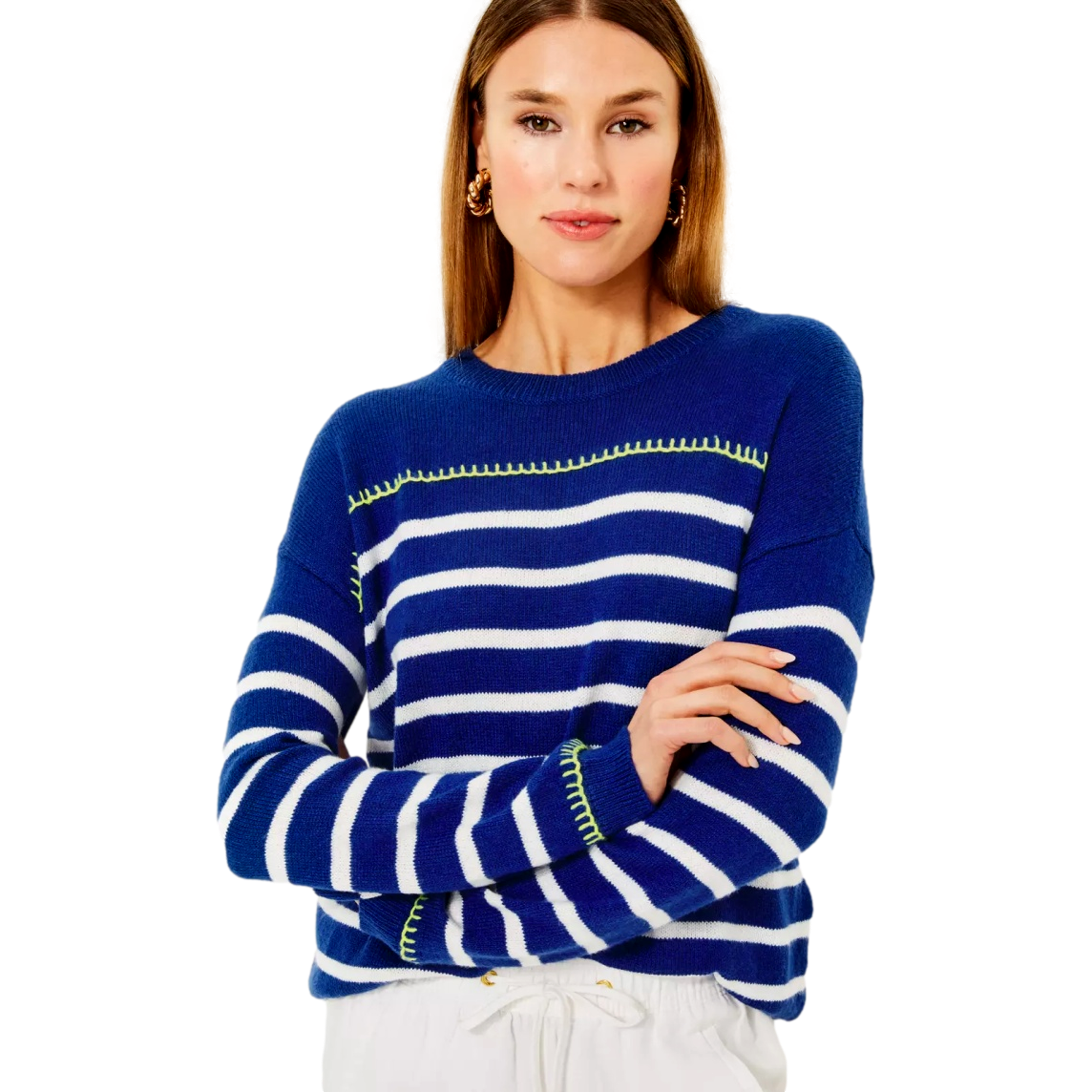 Kyren Stripe Knit Long Sleeve Sweater