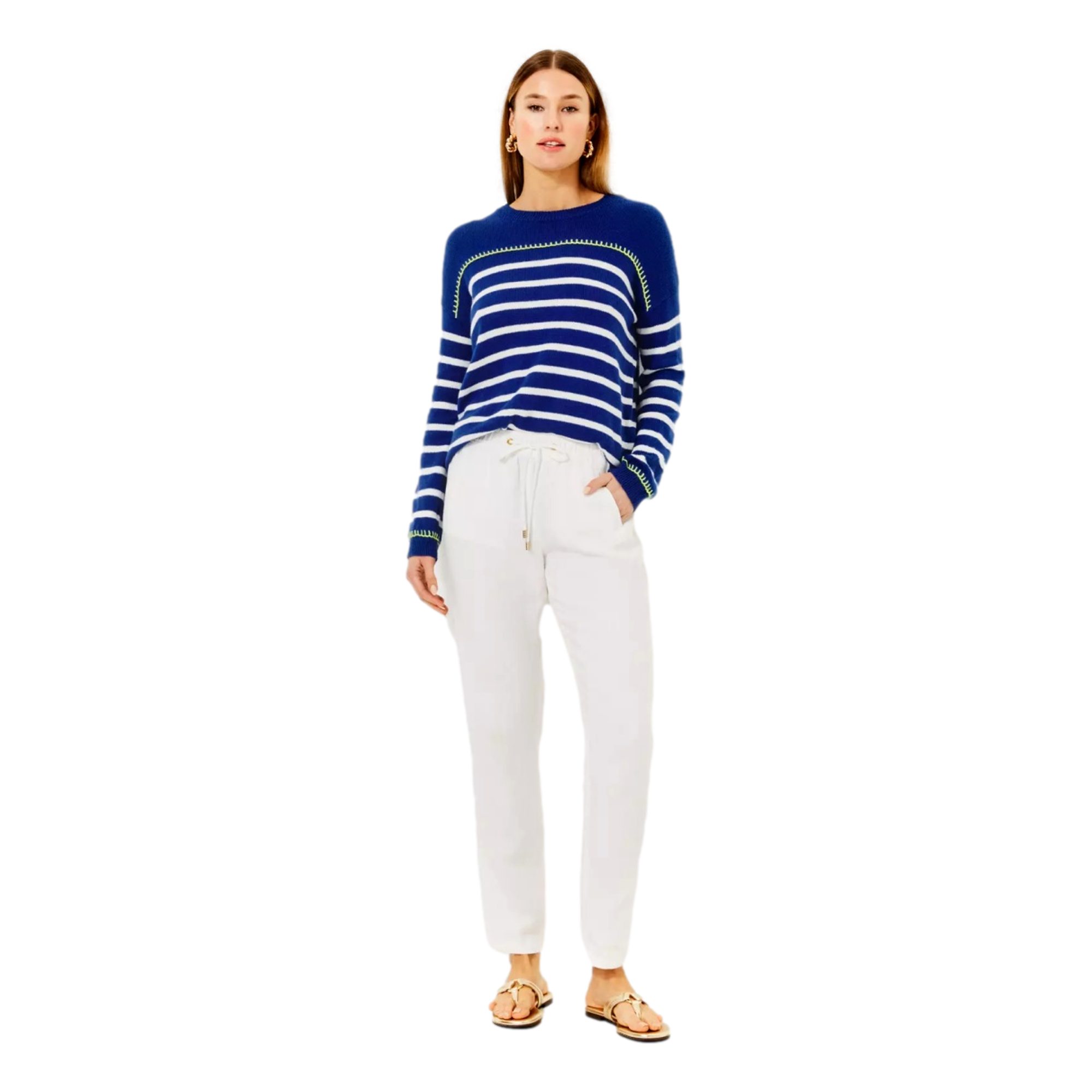 Kyren Stripe Knit Long Sleeve Sweater