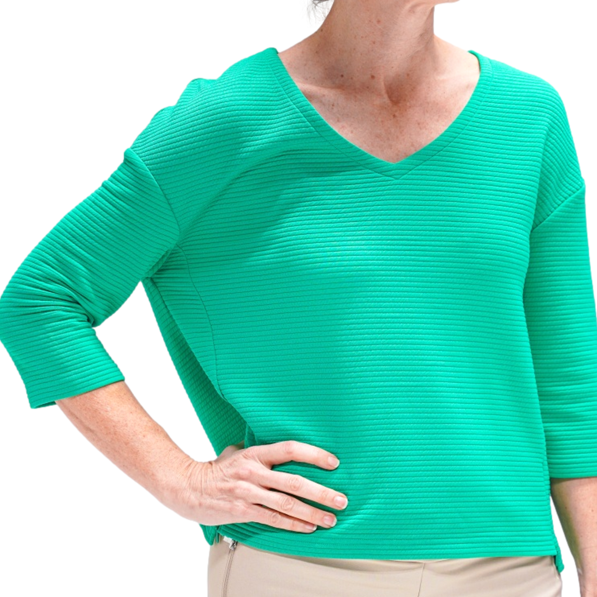 V-Neck Women's Long Sleeve Golf Shirt