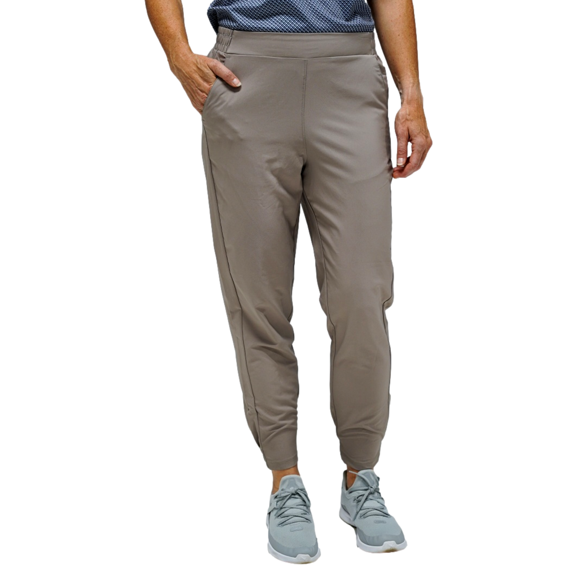 Elastic Waist Cuff Solid Jogger 26.5" Pant