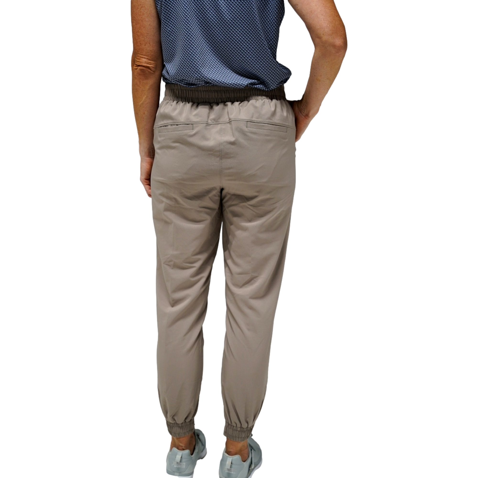 Elastic Waist Cuff Solid 26.5" Women's Golf Pants