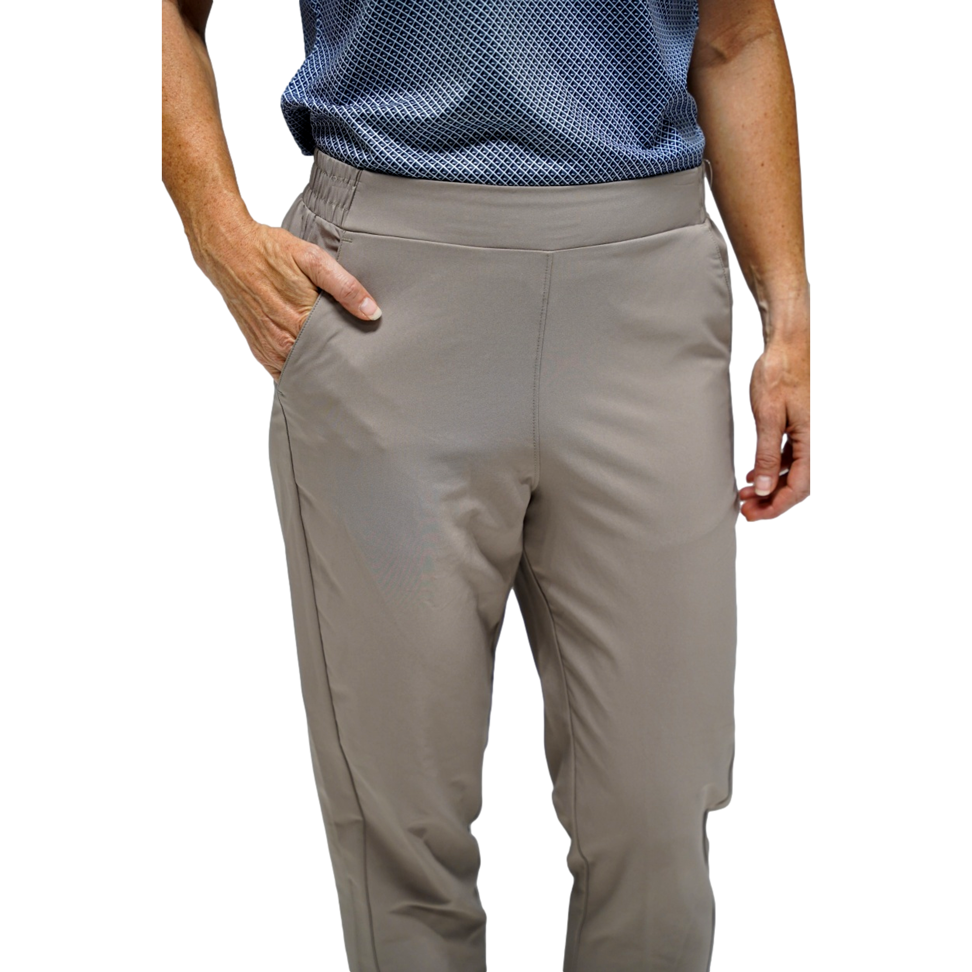Elastic Waist Cuff Solid 26.5" Women's Golf Pants