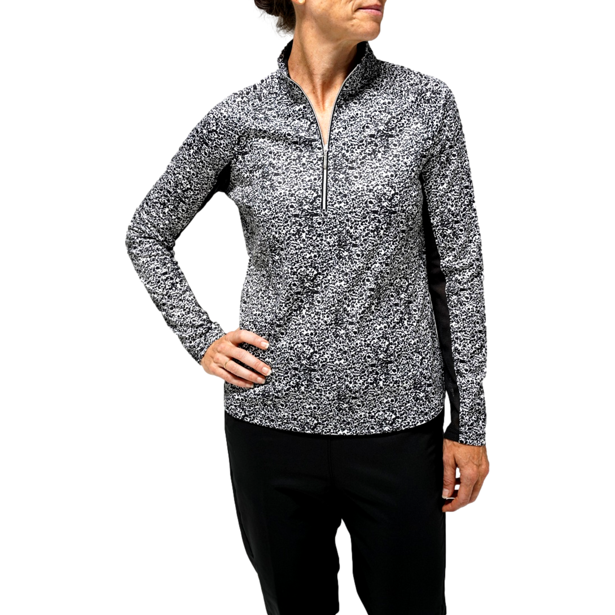 Granite Print Pattern Women's Golf Quarter Zip