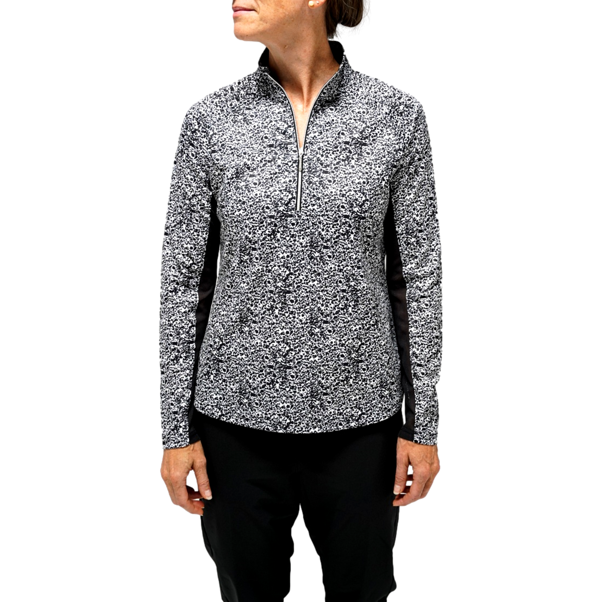Granite Print Pattern Women's Golf Quarter Zip
