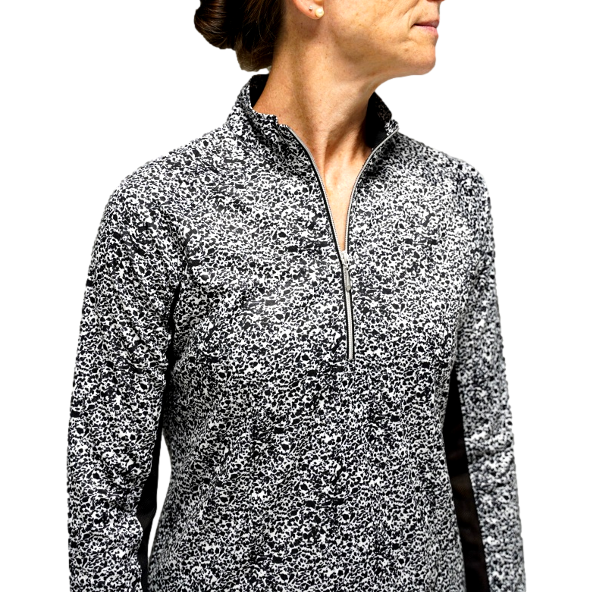 Granite Print Pattern Women's Golf Quarter Zip