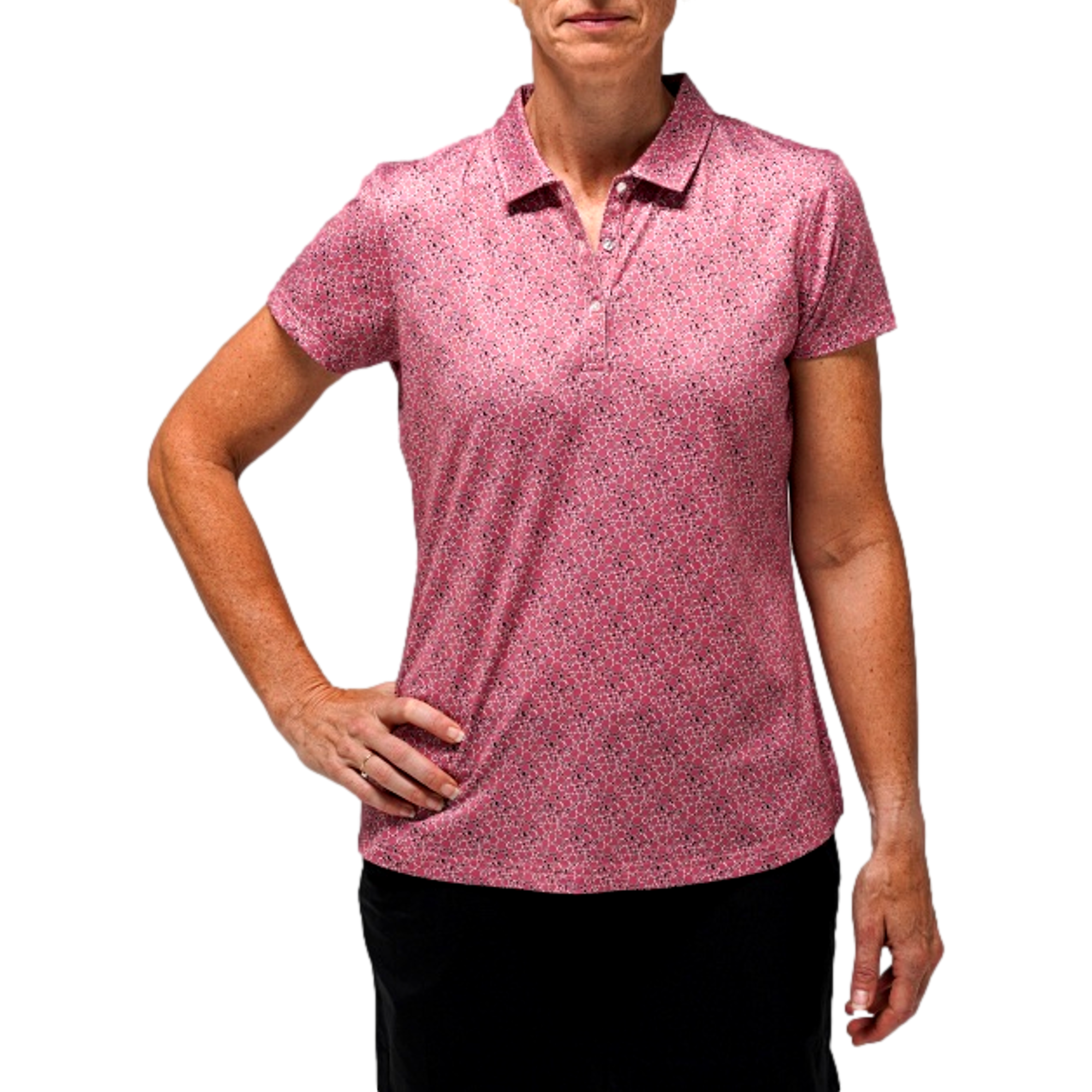 Short Sleeve Bubble Print Pattern Polo