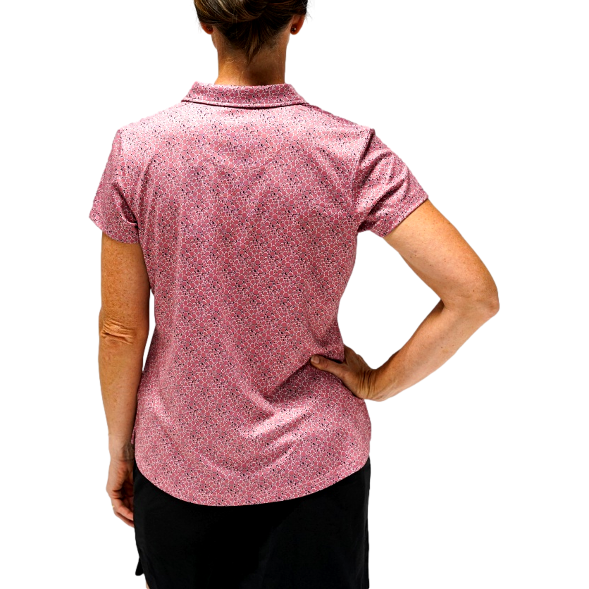 Short Sleeve Bubble Print Pattern Polo