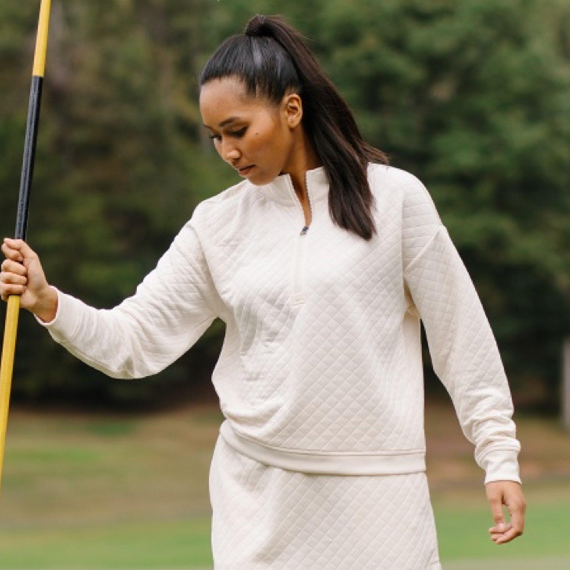 Long Sleeve Diamond Quilt Quarter Zip