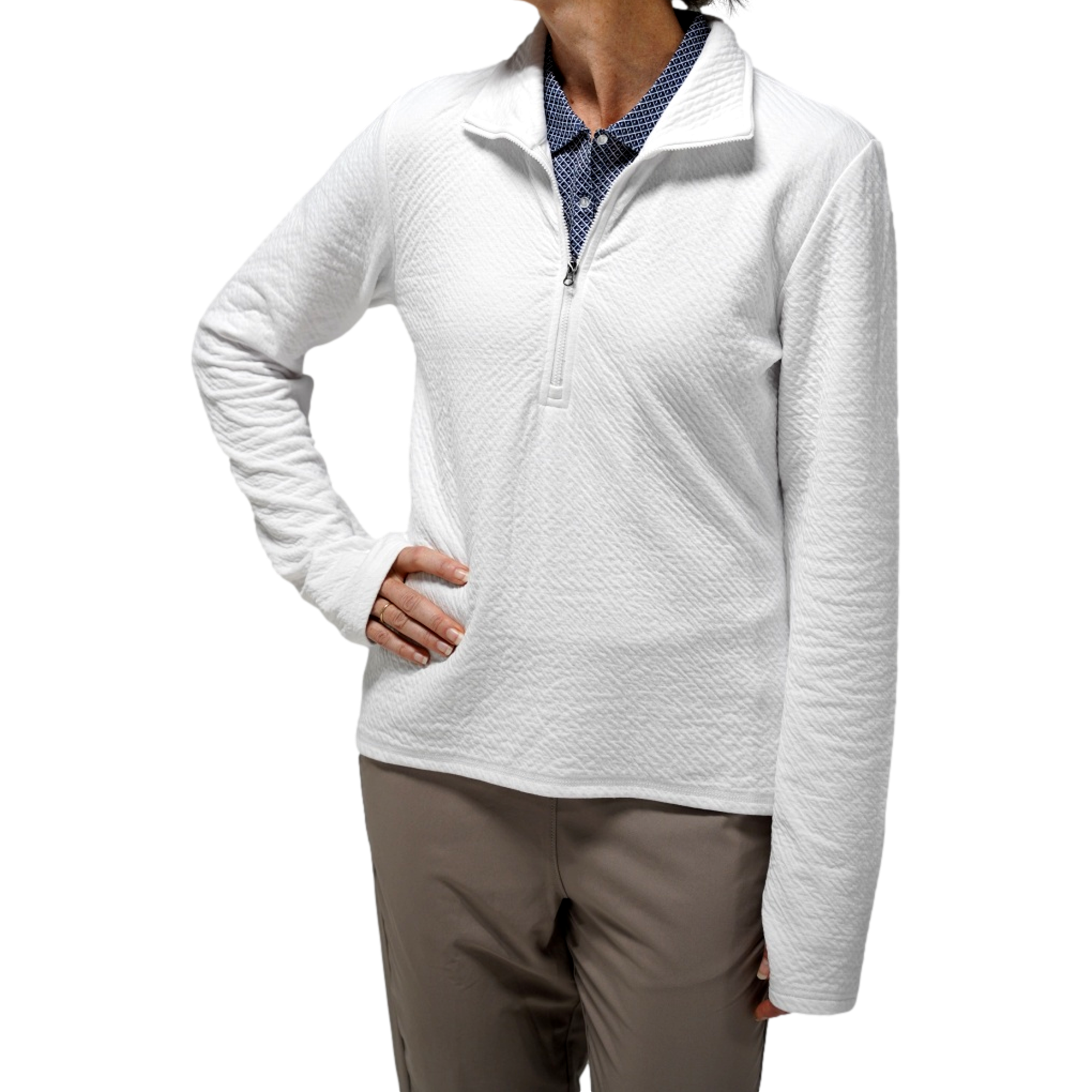Women's Lightweight Textured Knit Quarter Zip