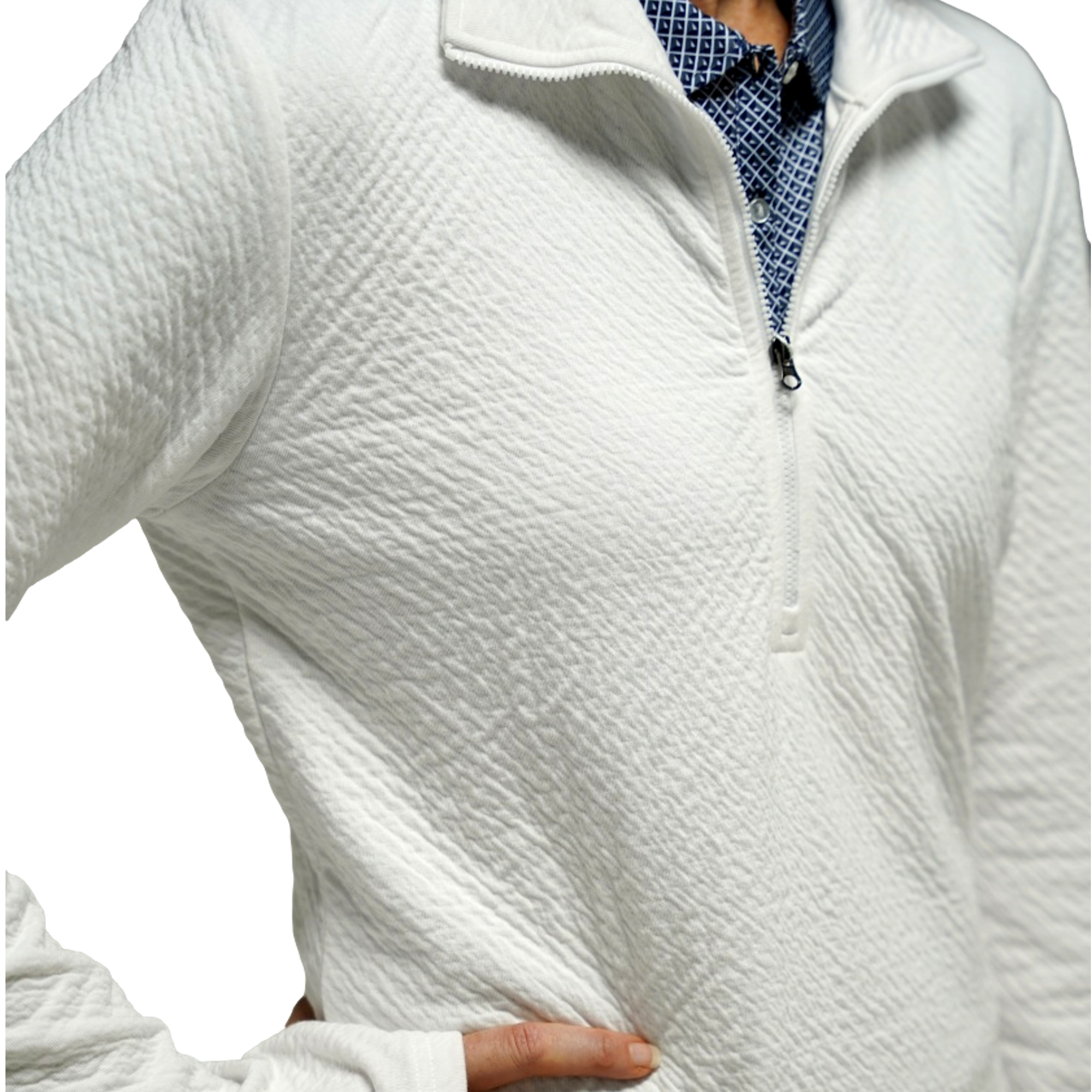 Women's Lightweight Textured Knit Quarter Zip