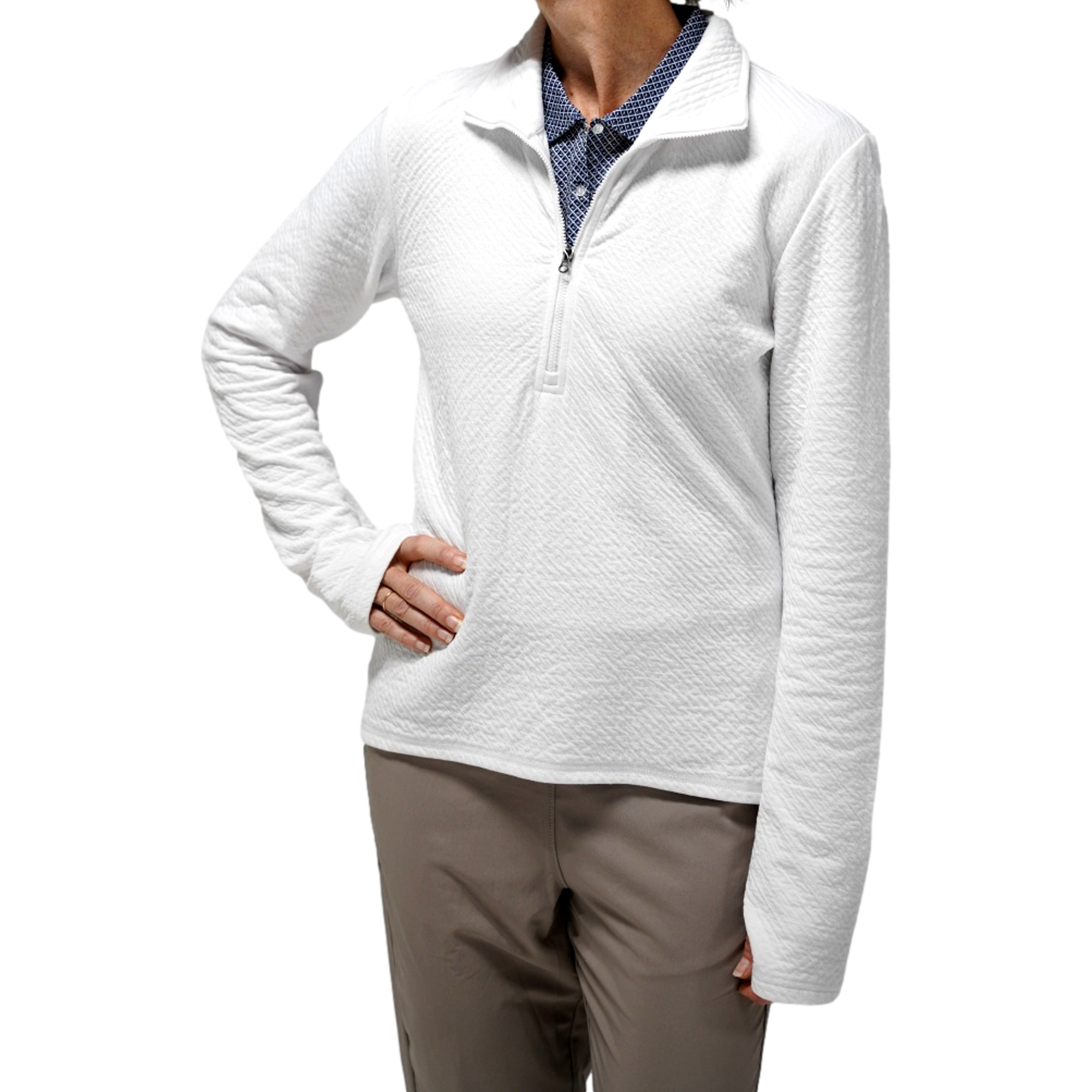 Women's Lightweight Textured Knit Quarter Zip