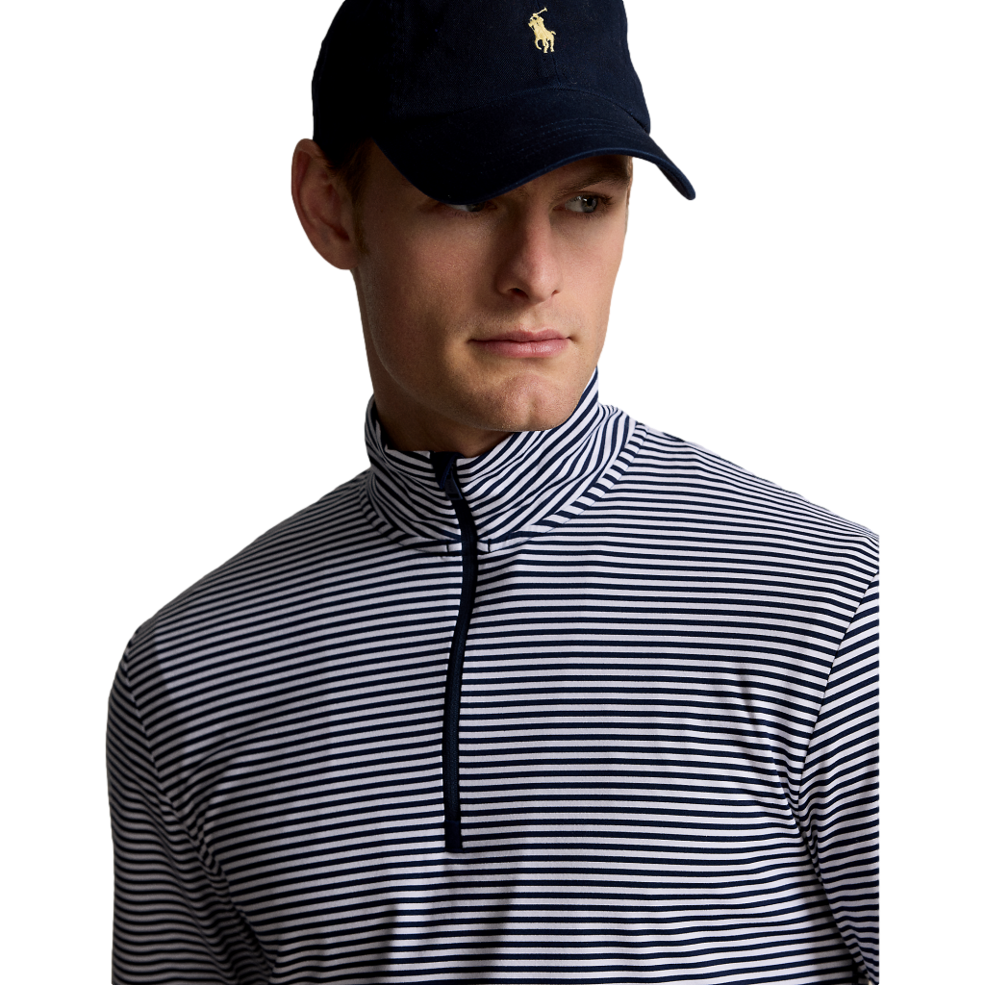 Striped Jersey Men's Golf Quarter Zip