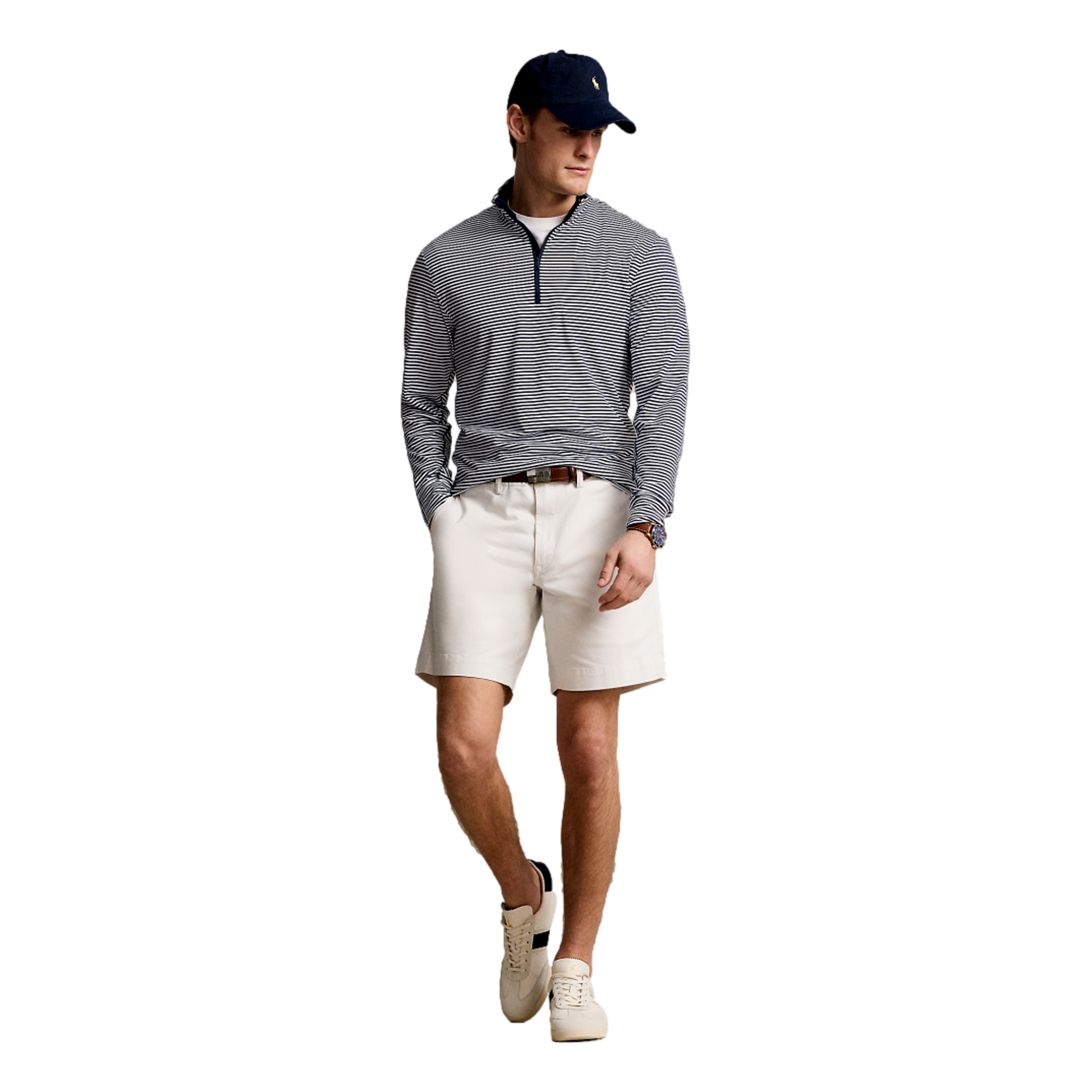 Striped Jersey Men's Golf Quarter Zip