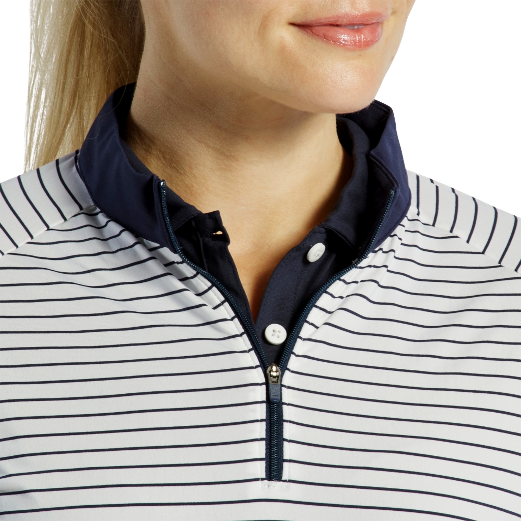 Striped Sun Protection Quarter-Zip Pullover