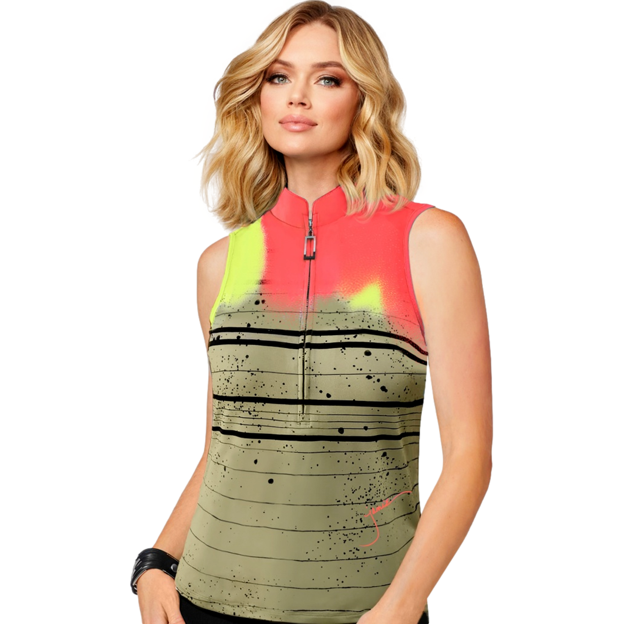 Party Sleeveless Quarter Zip Polo