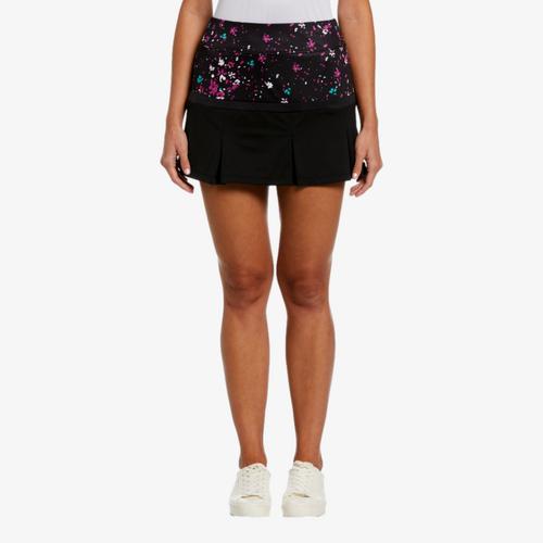Abstract Floral Mesh Pleat 13.5"  Skort