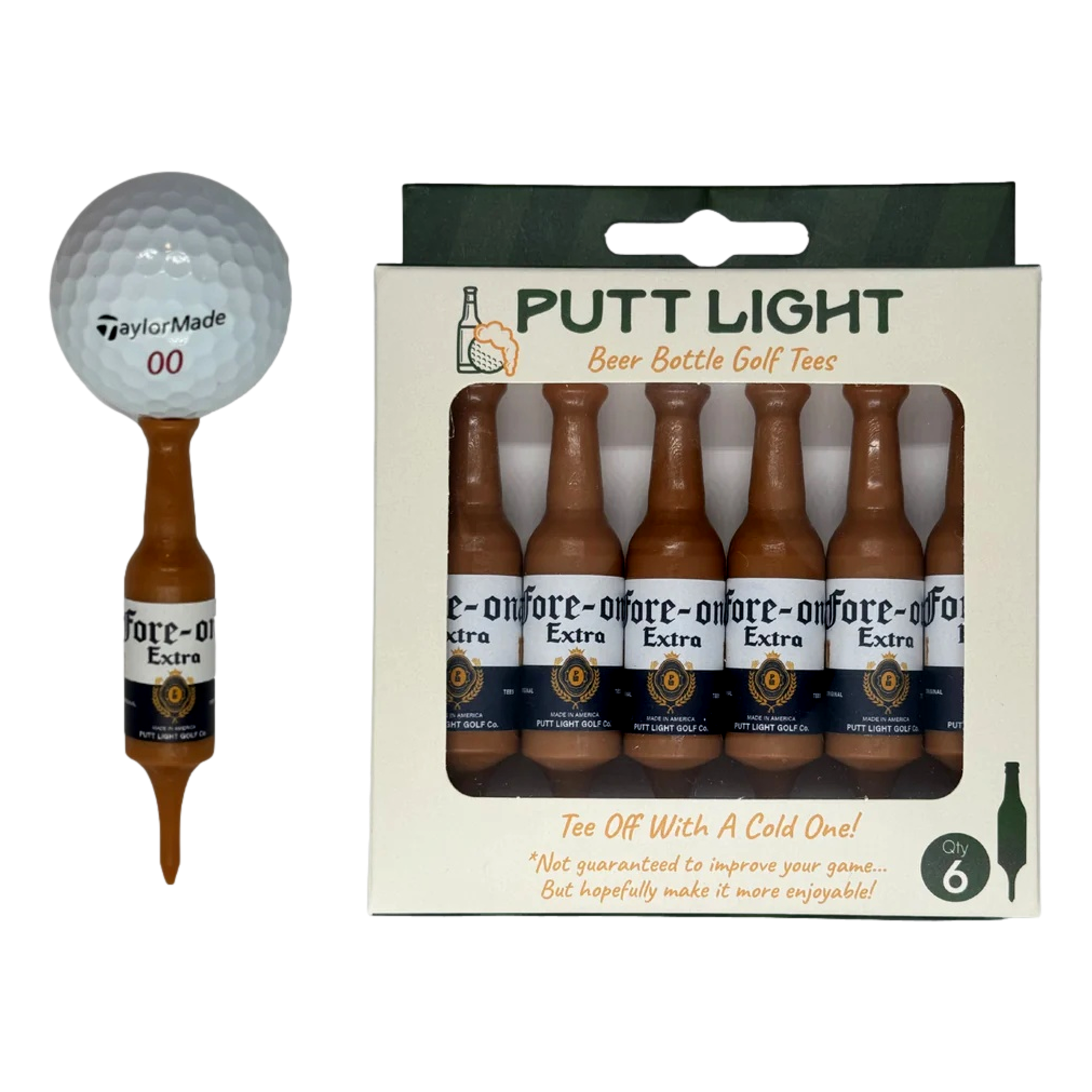 Fore-ona Beer Bottle Golf Tees 2-1/4" 6-Pack