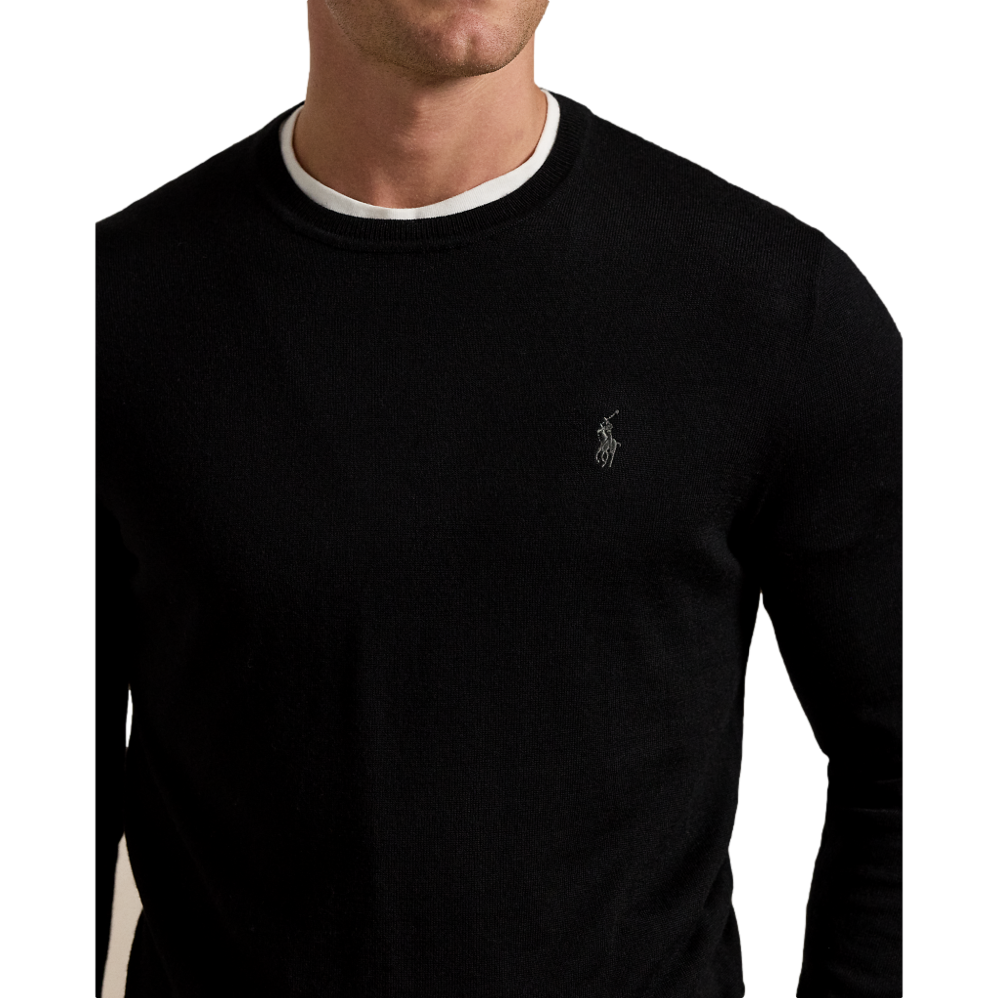 Long Sleeve Merino Wool Crewneck Men's Golf Sweater