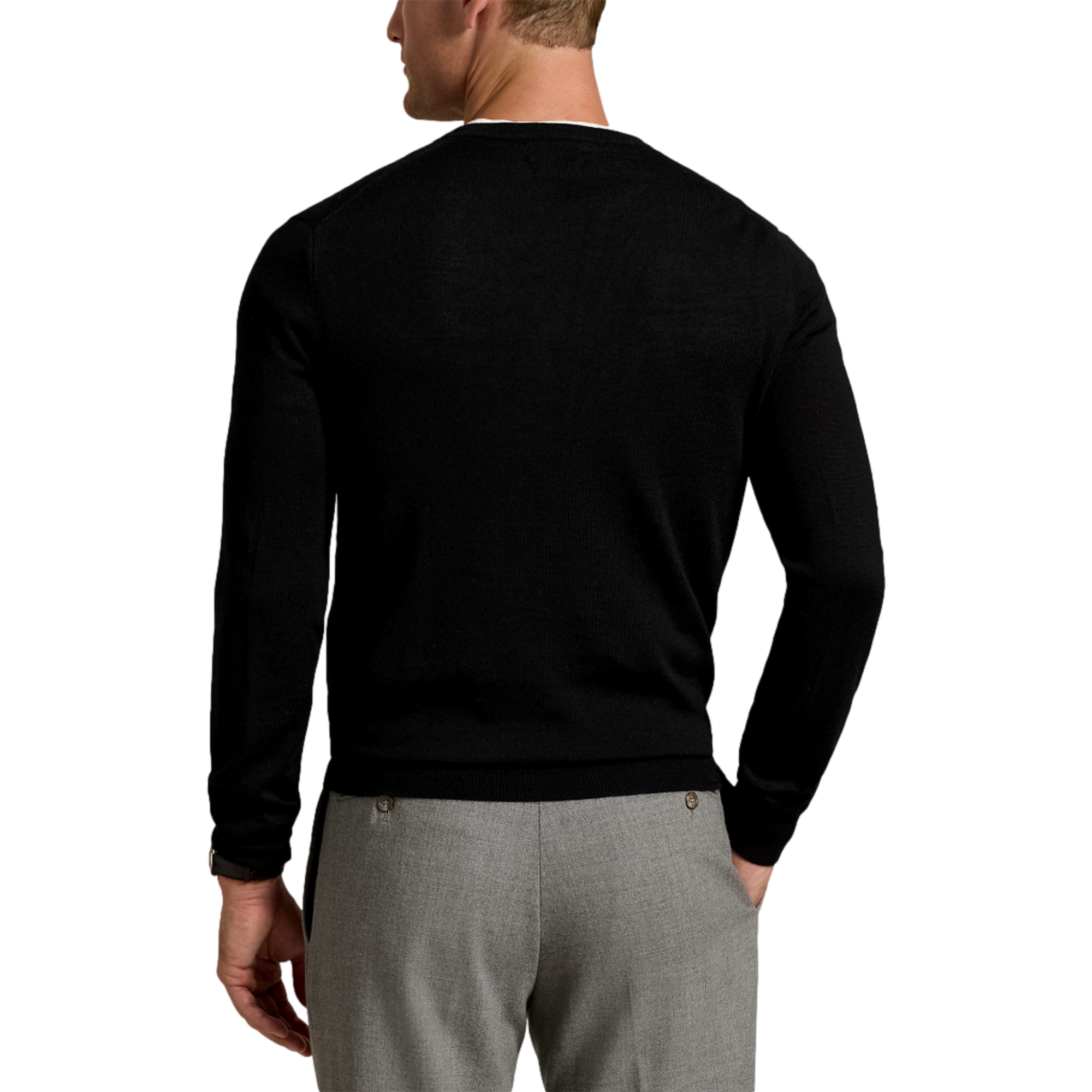 Long Sleeve Merino Wool Crewneck Men's Golf Sweater