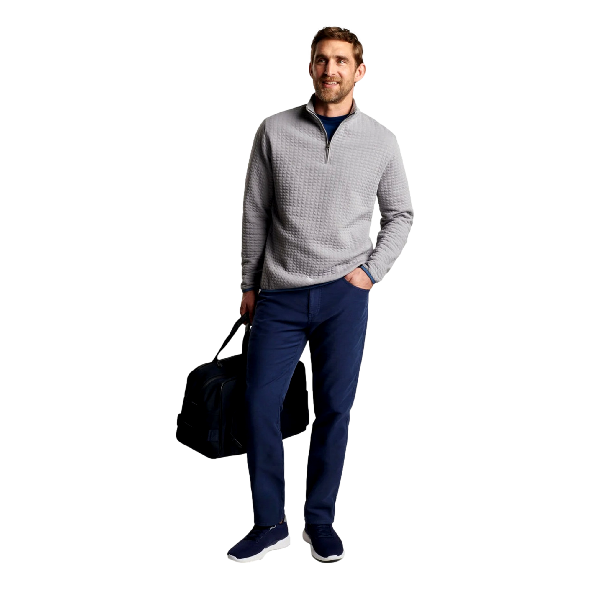 Quad Quilted Men's Golf Quarter Zip
