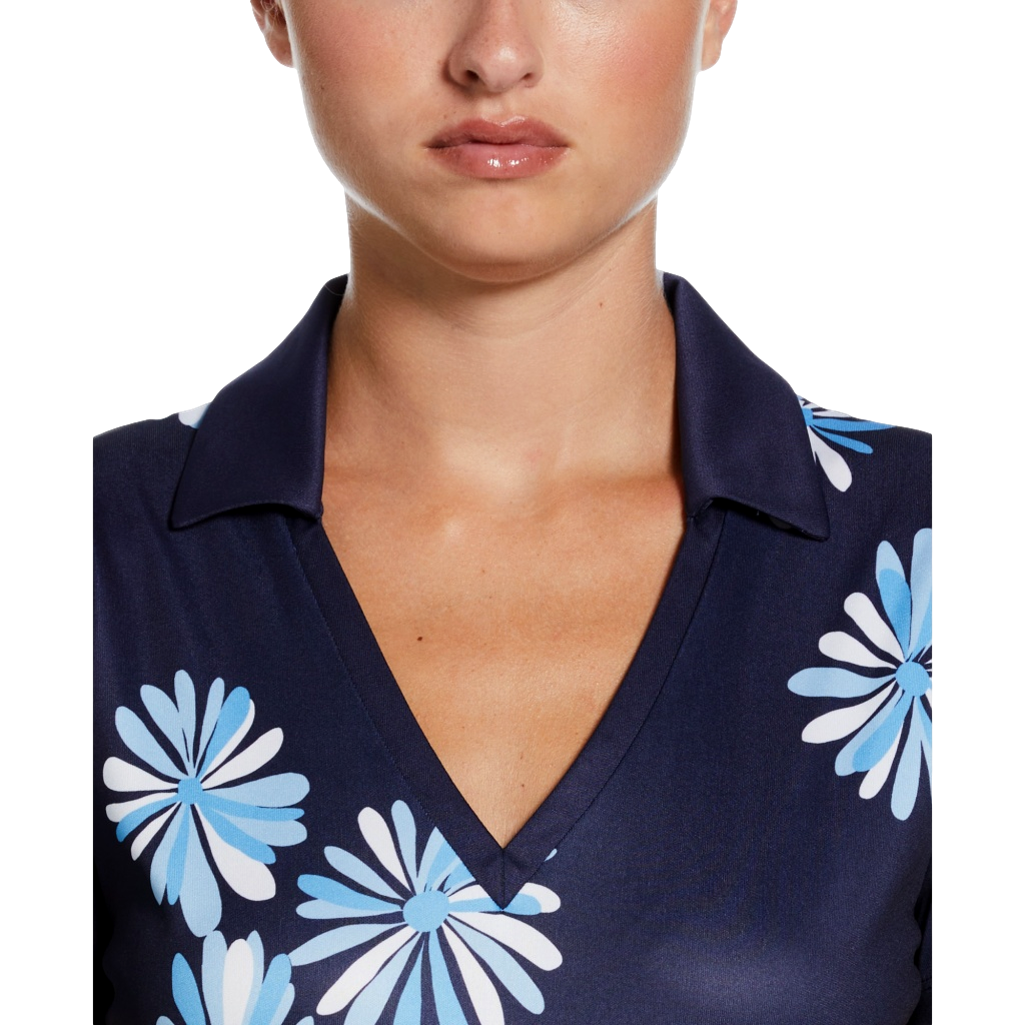 V -Neck Polo Women's Short Sleeve Golf Polo Shirt