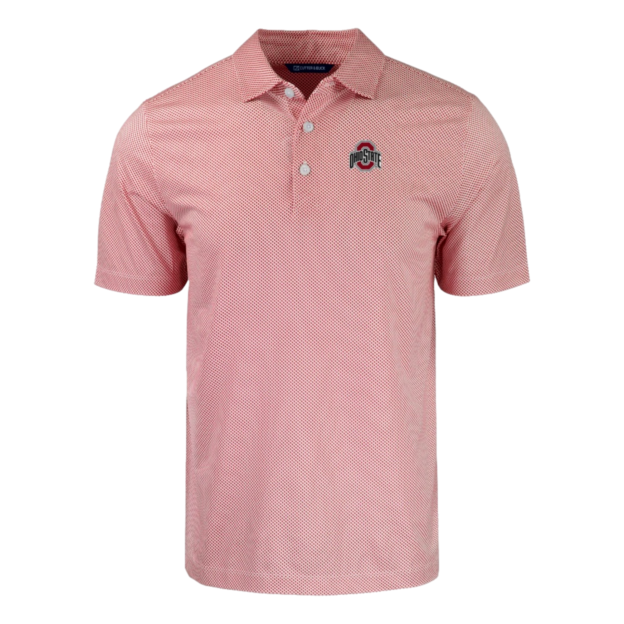 Ohio State Buckeyes Pike Eco Symmetry Print Stretch Recycled Men's Short Sleeve Golf Polo Shirt