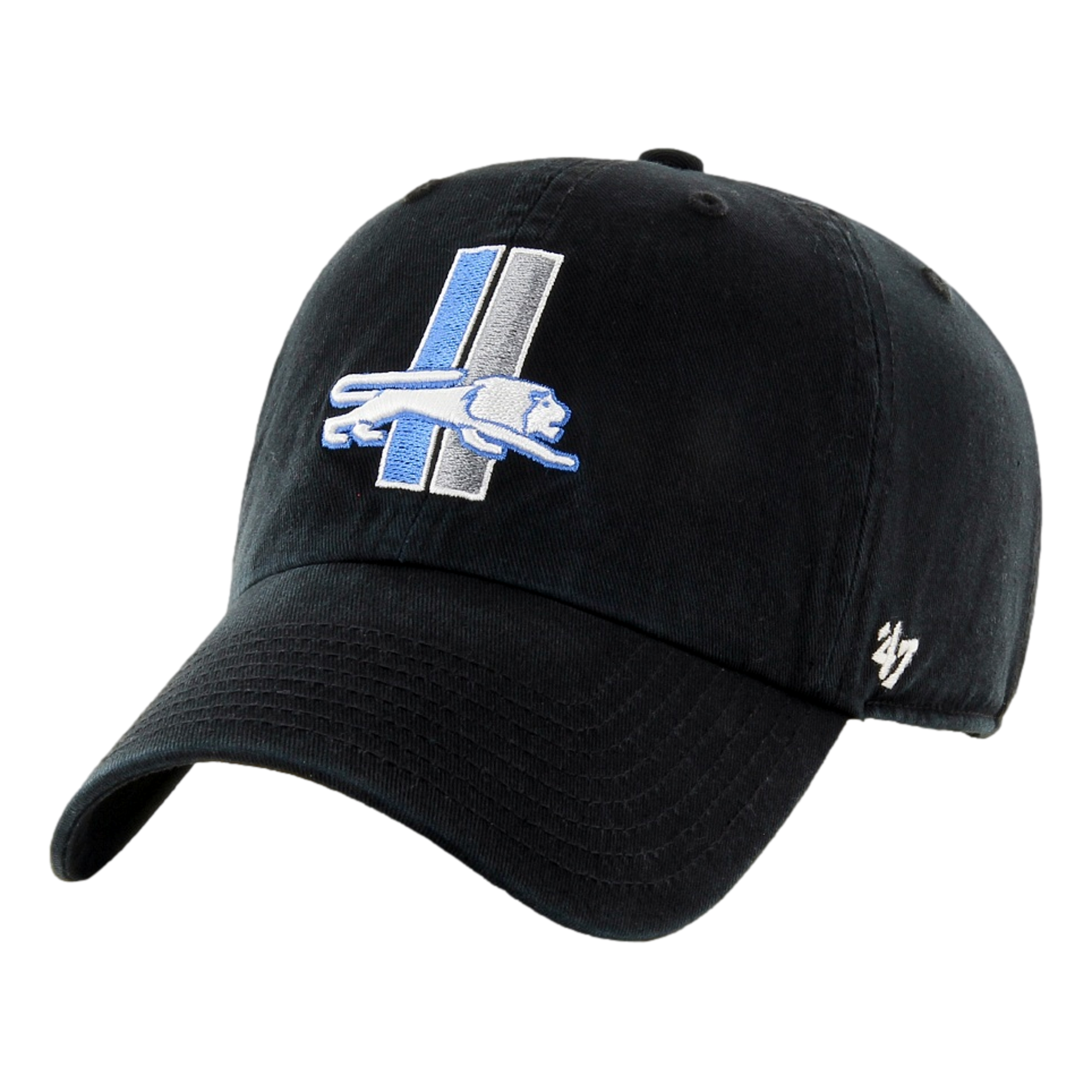 Detroit Lions Black  Clean Up Hat