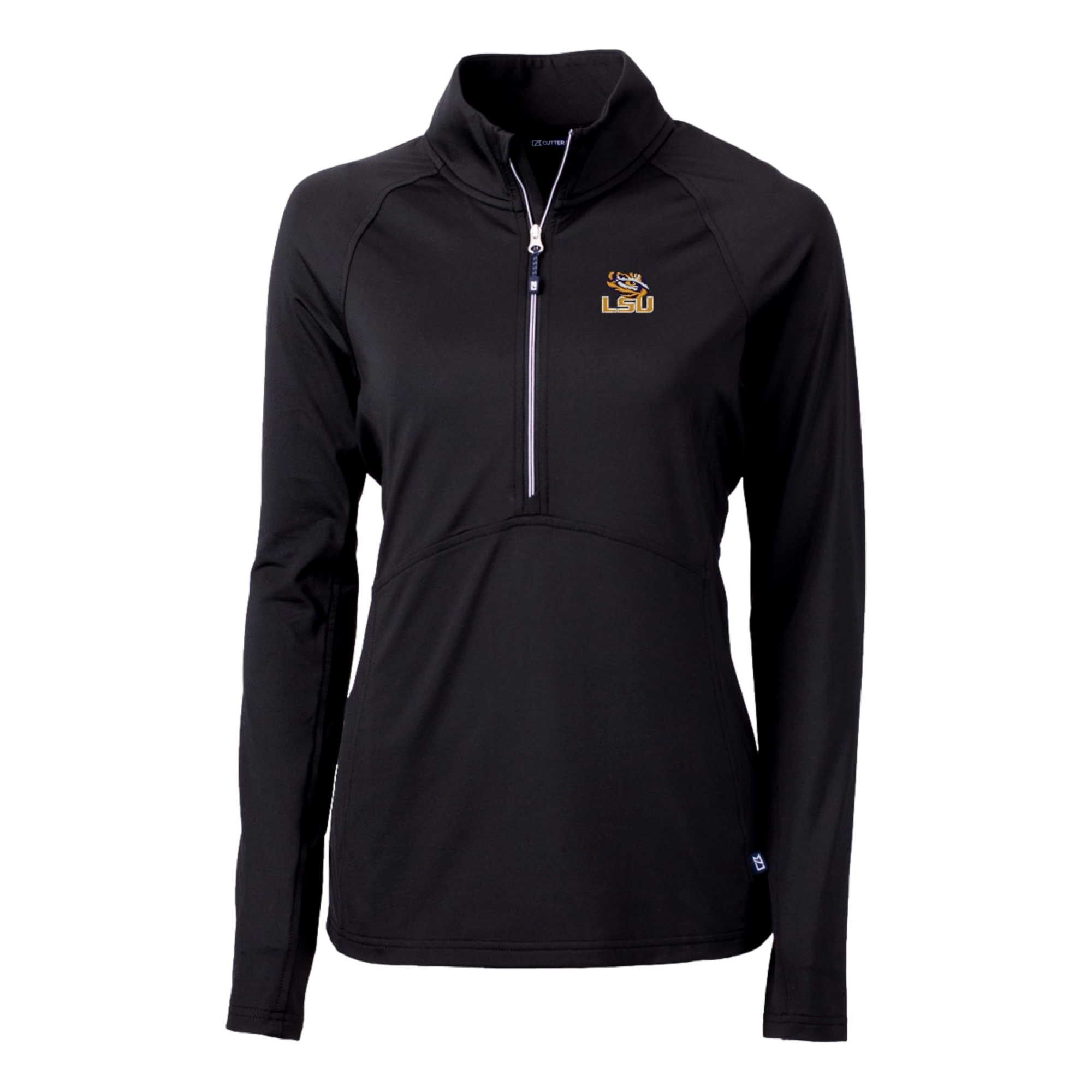 Cutter & Buck Adapt Eco Knit LSU Tigers Women's Quarter Zip Pull Over, Black