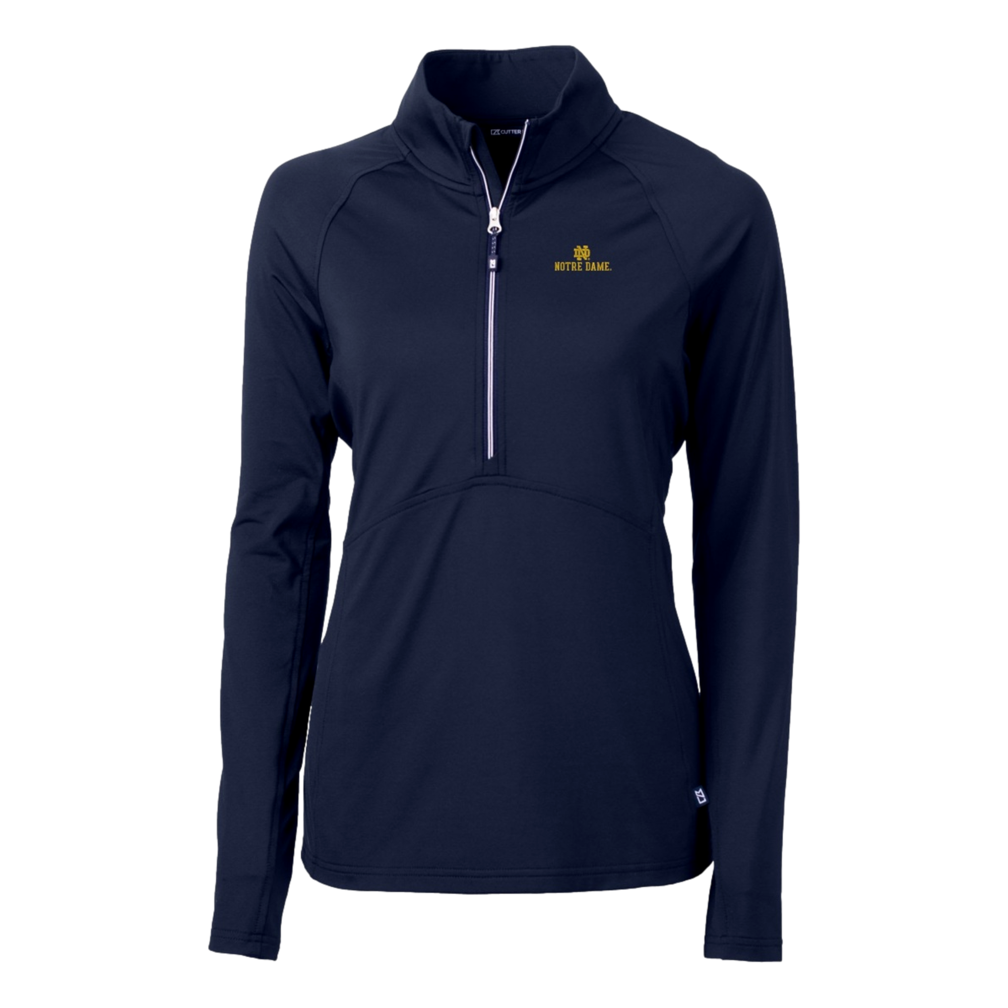 Cutter & Buck Adapt Eco Knit Notre Dame Fighting Irish Women's Quarter Zip Pull Over, Navy