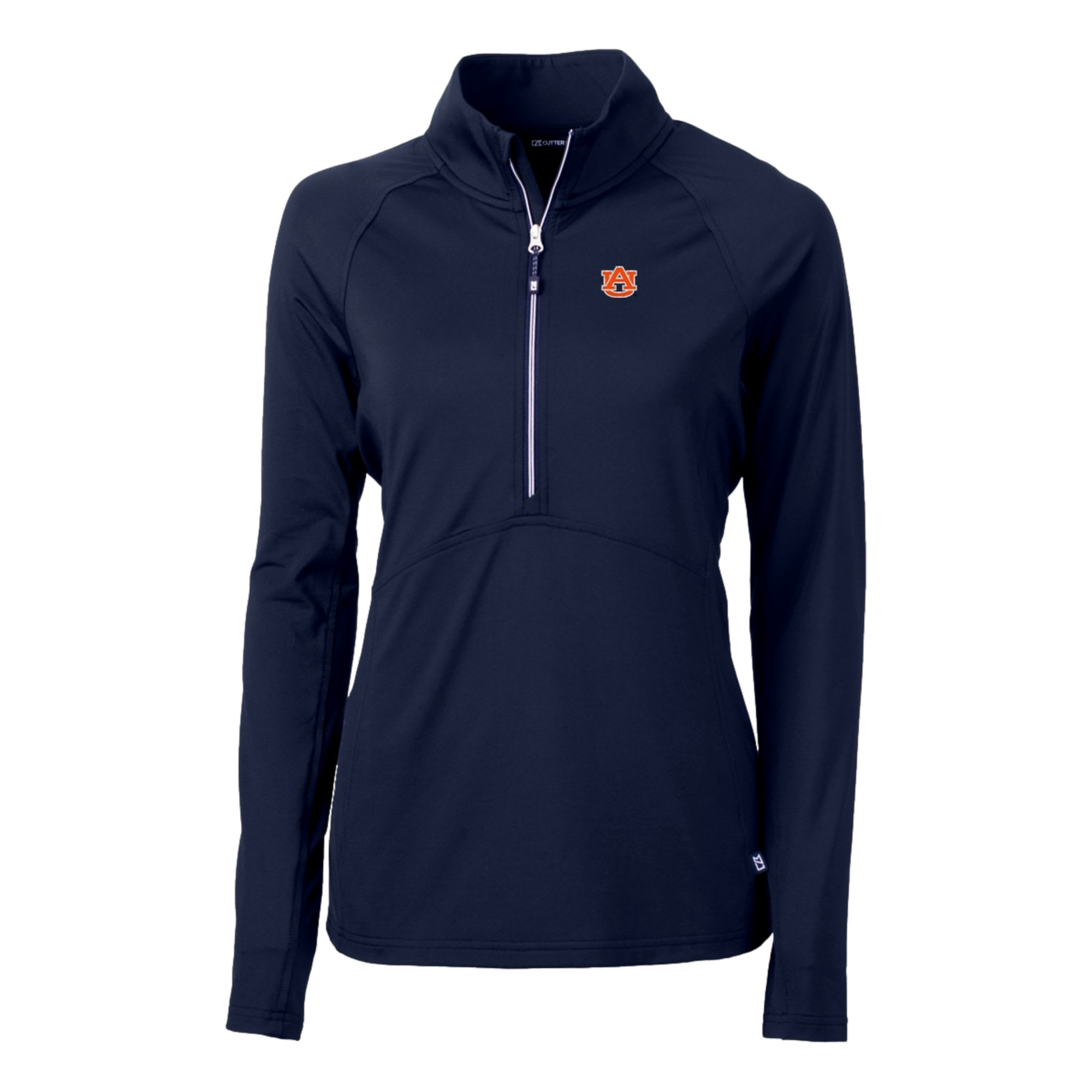 Cutter & Buck Adapt Eco Knit Auburn Tigers Women's Quarter Zip Pull Over, Navy