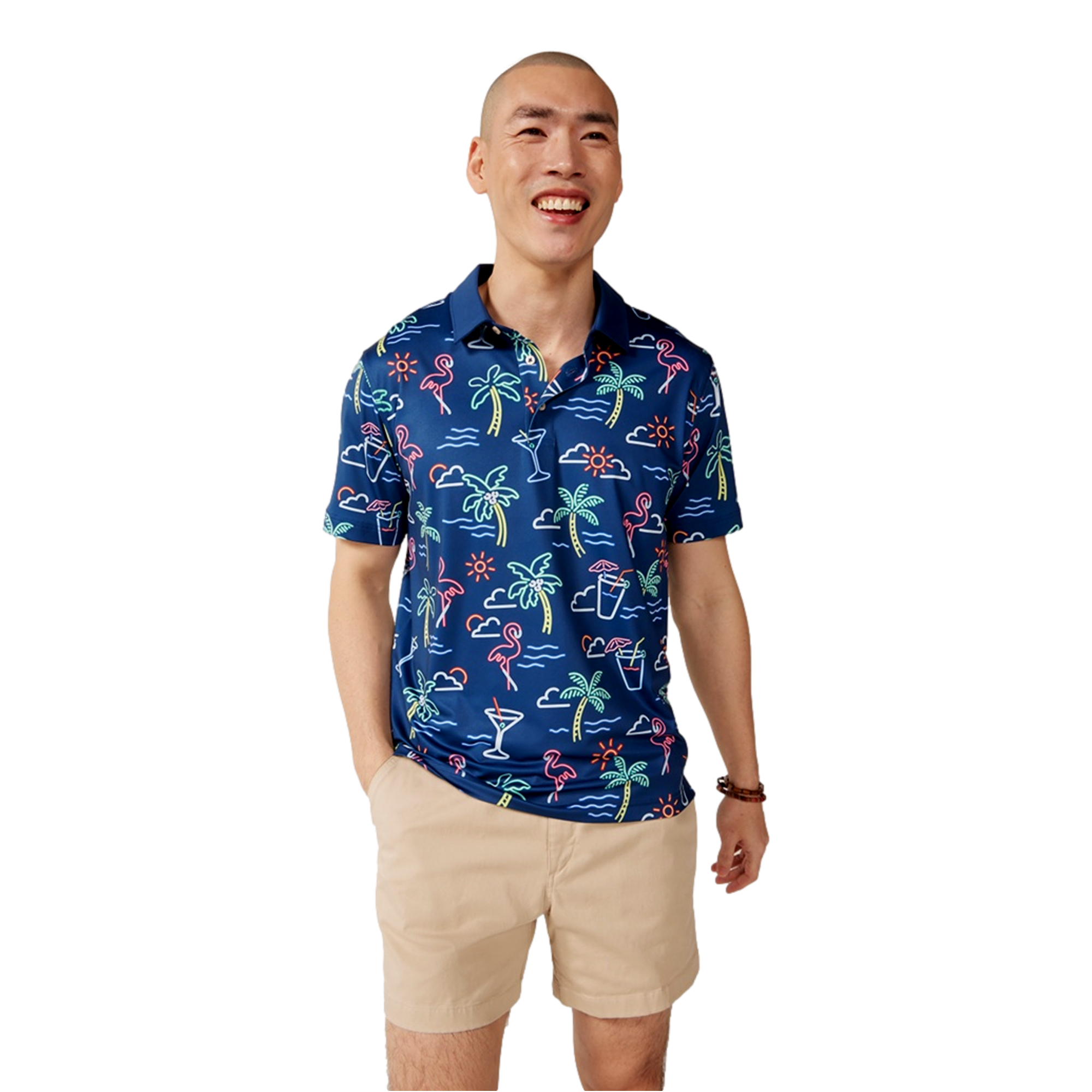 The Neon Light Men's Short Sleeve Golf Polo Shirt