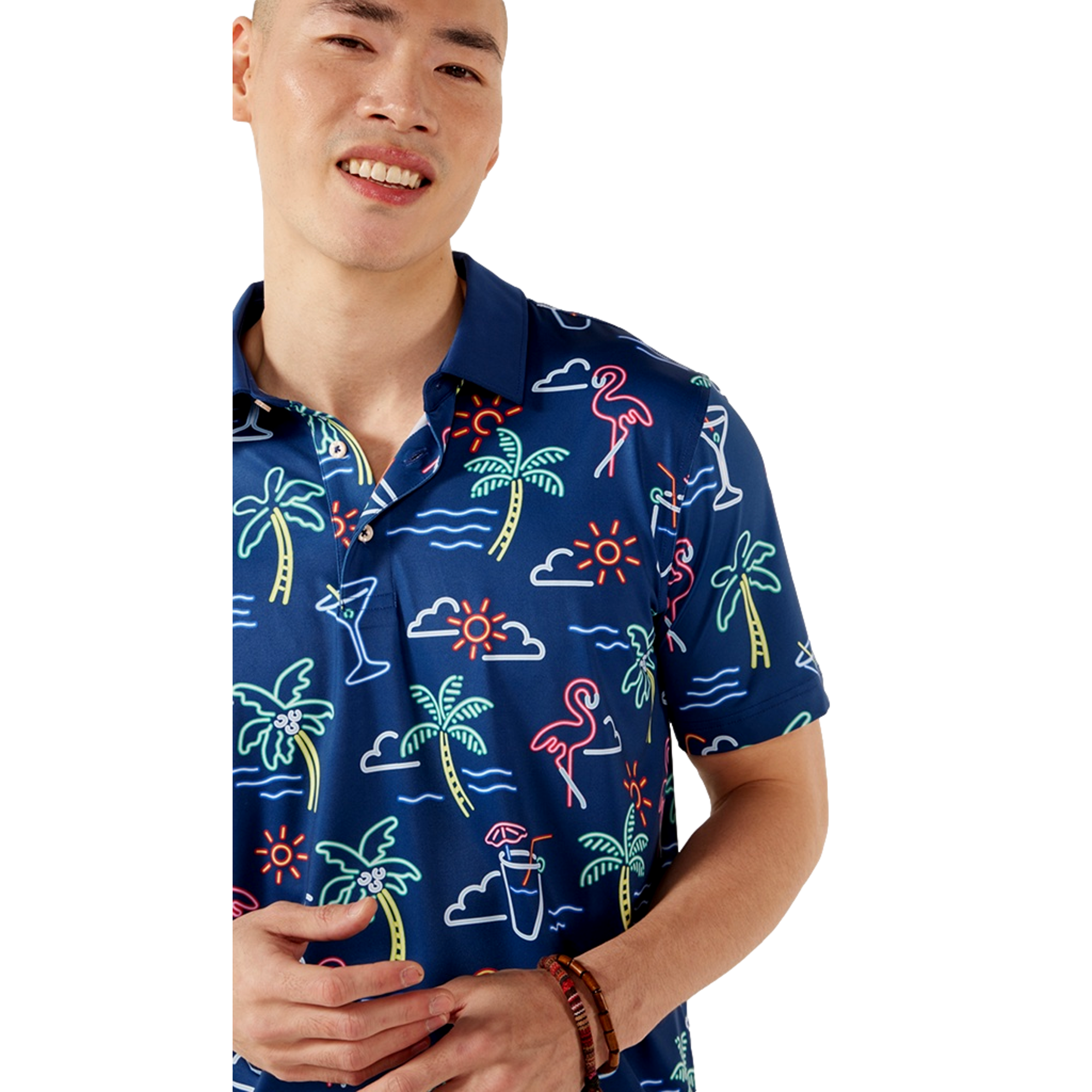 The Neon Light Men's Short Sleeve Golf Polo Shirt